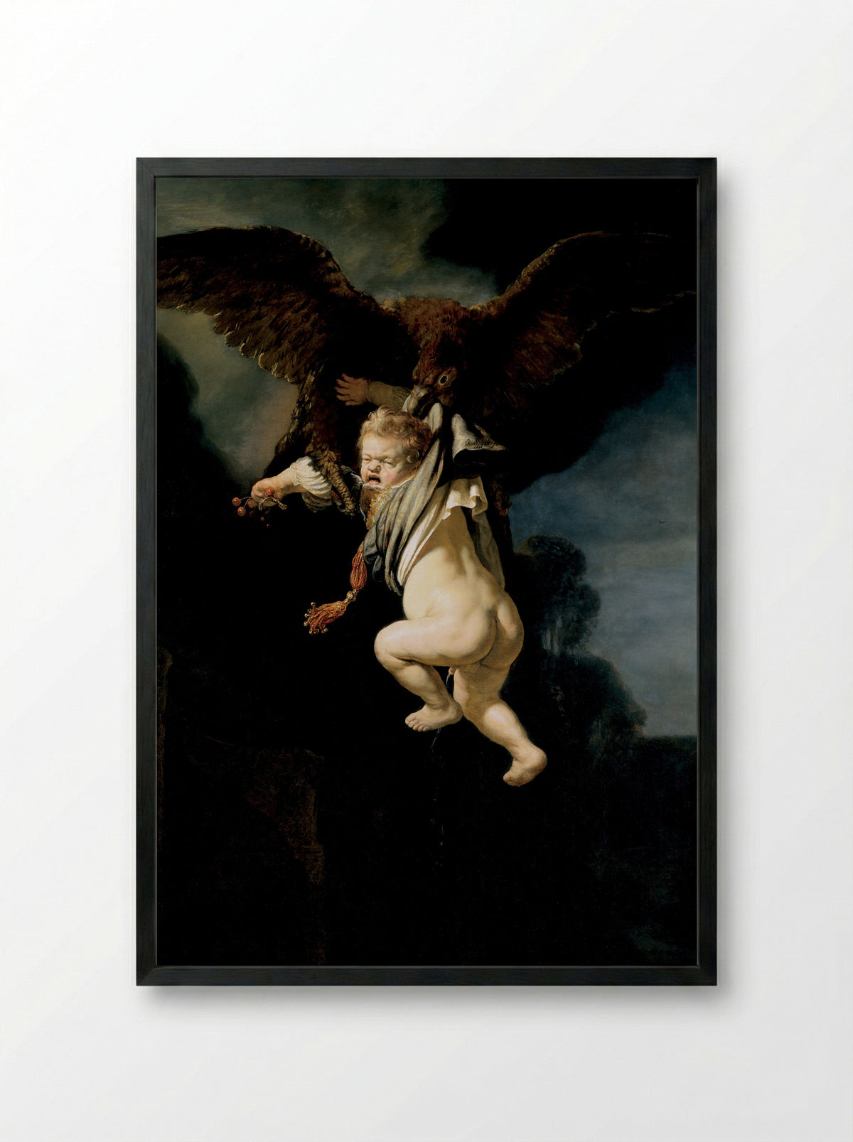 The Abduction of Ganymede - Rembrandt van Rijn - Framed Print Black
