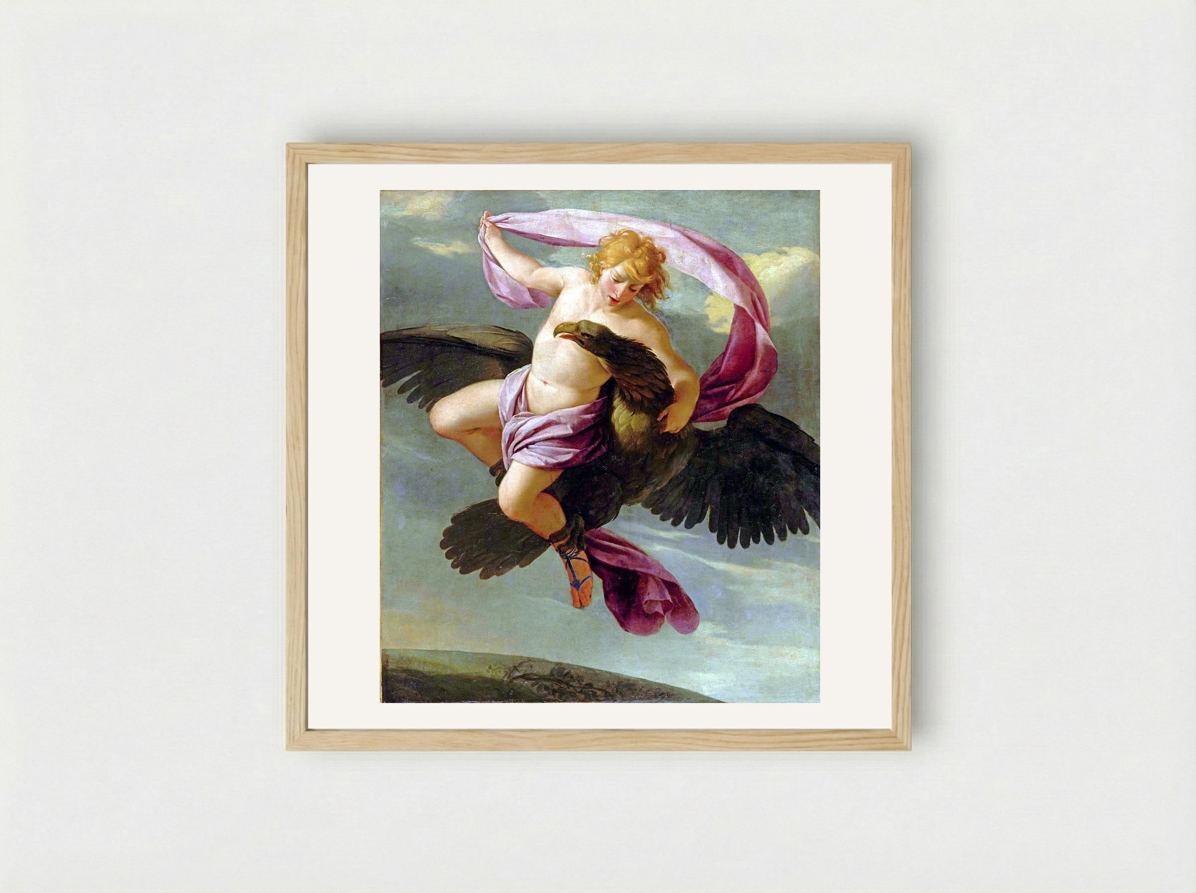 The Abduction of Ganymede - Eustache Le Sueur - Framed Print Wood