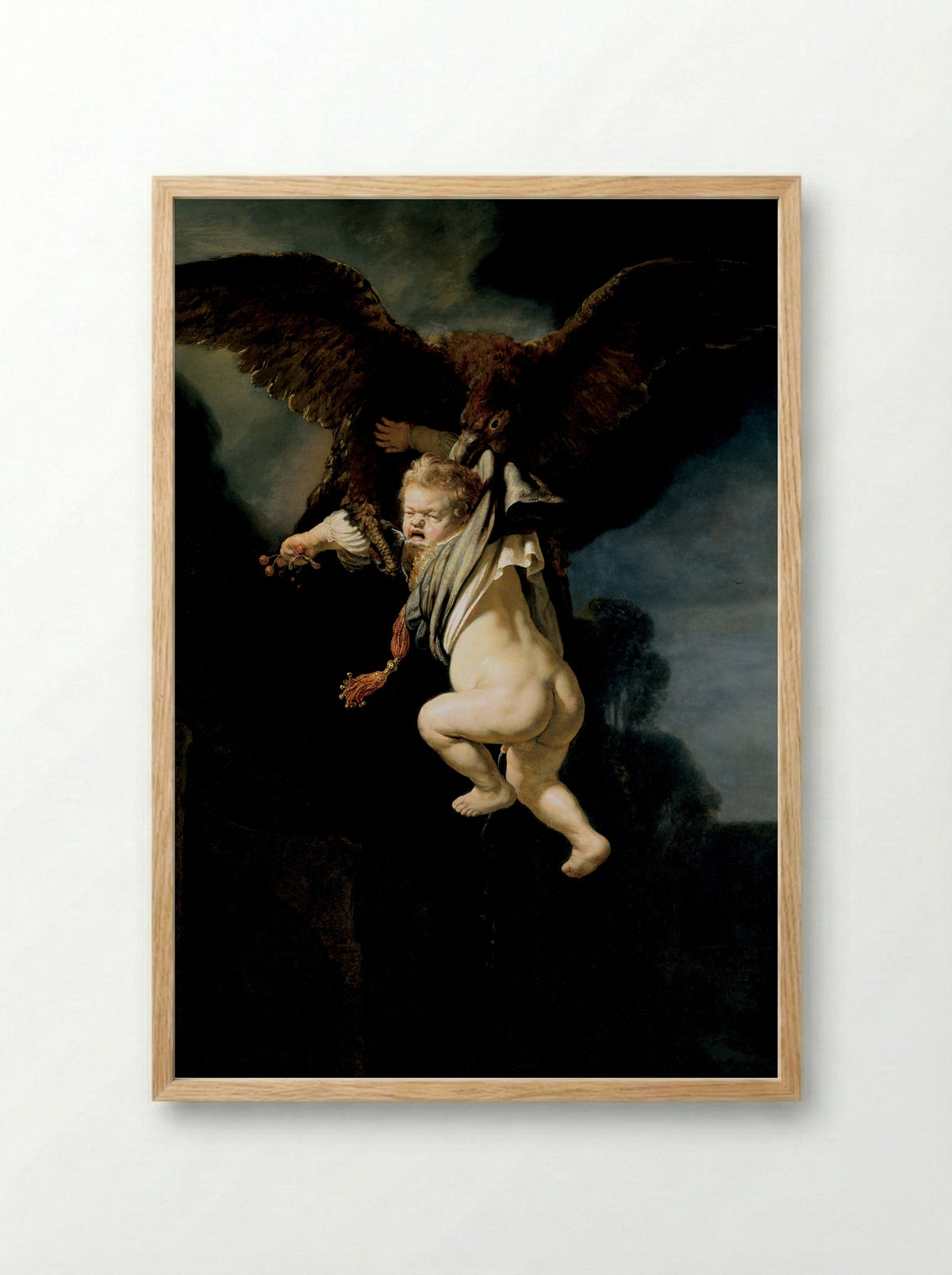 The Abduction of Ganymede - Rembrandt van Rijn - Framed Print Wood