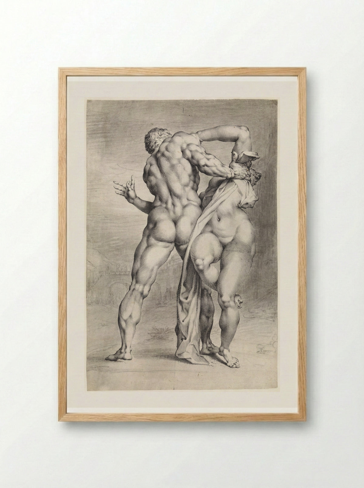 The Abduction of a Sabine Woman (Rear View) - Jan Harmensz. Muller - Framed Print Wood