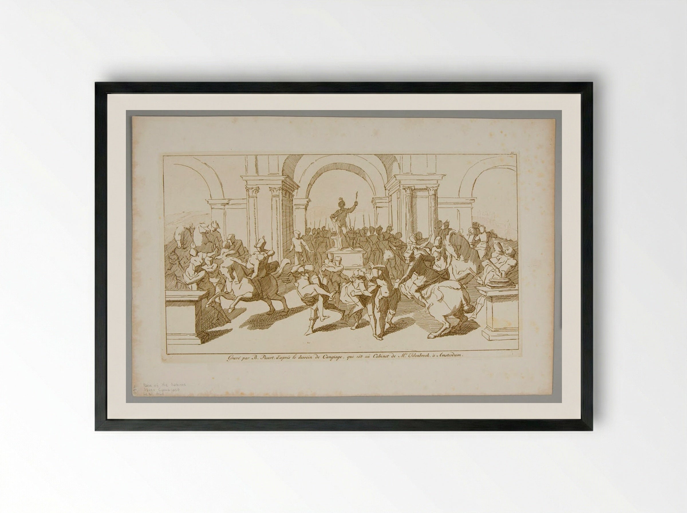 The Abduction of the Sabine Women - Bernard Picart - Framed Print Black