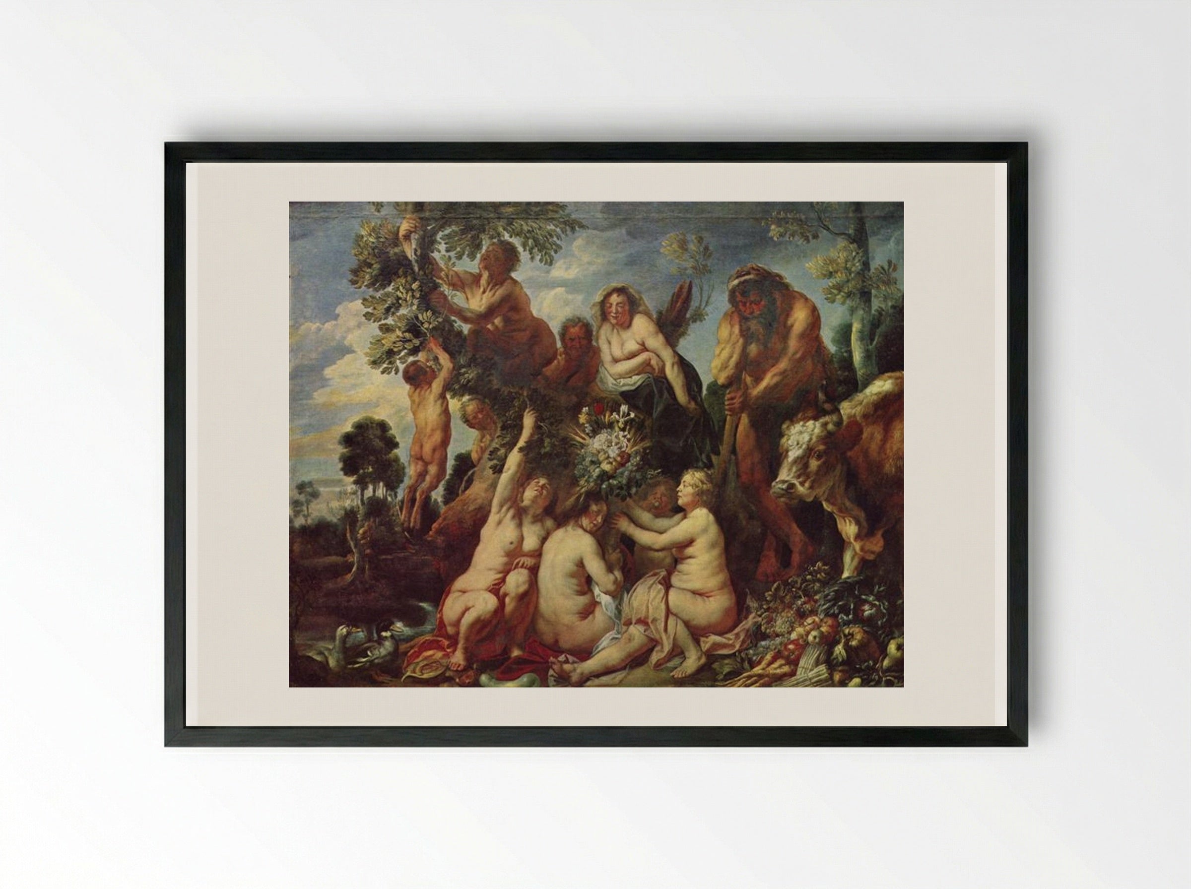 The Abundance of the Earth - Jacob Jordaens - Framed Print Black