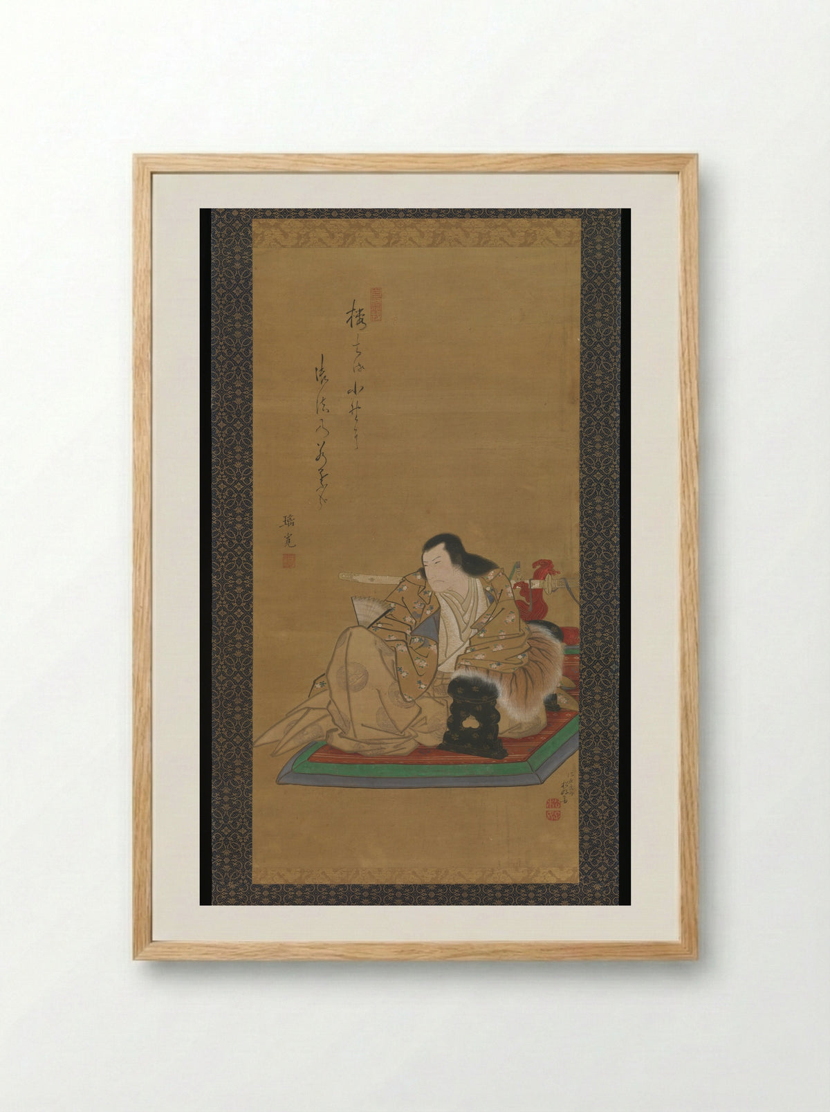 The Actor Arashi Kitsusaburō I as Prince Koretaka - Shunkōsai Hokushū - Framed Print Wood