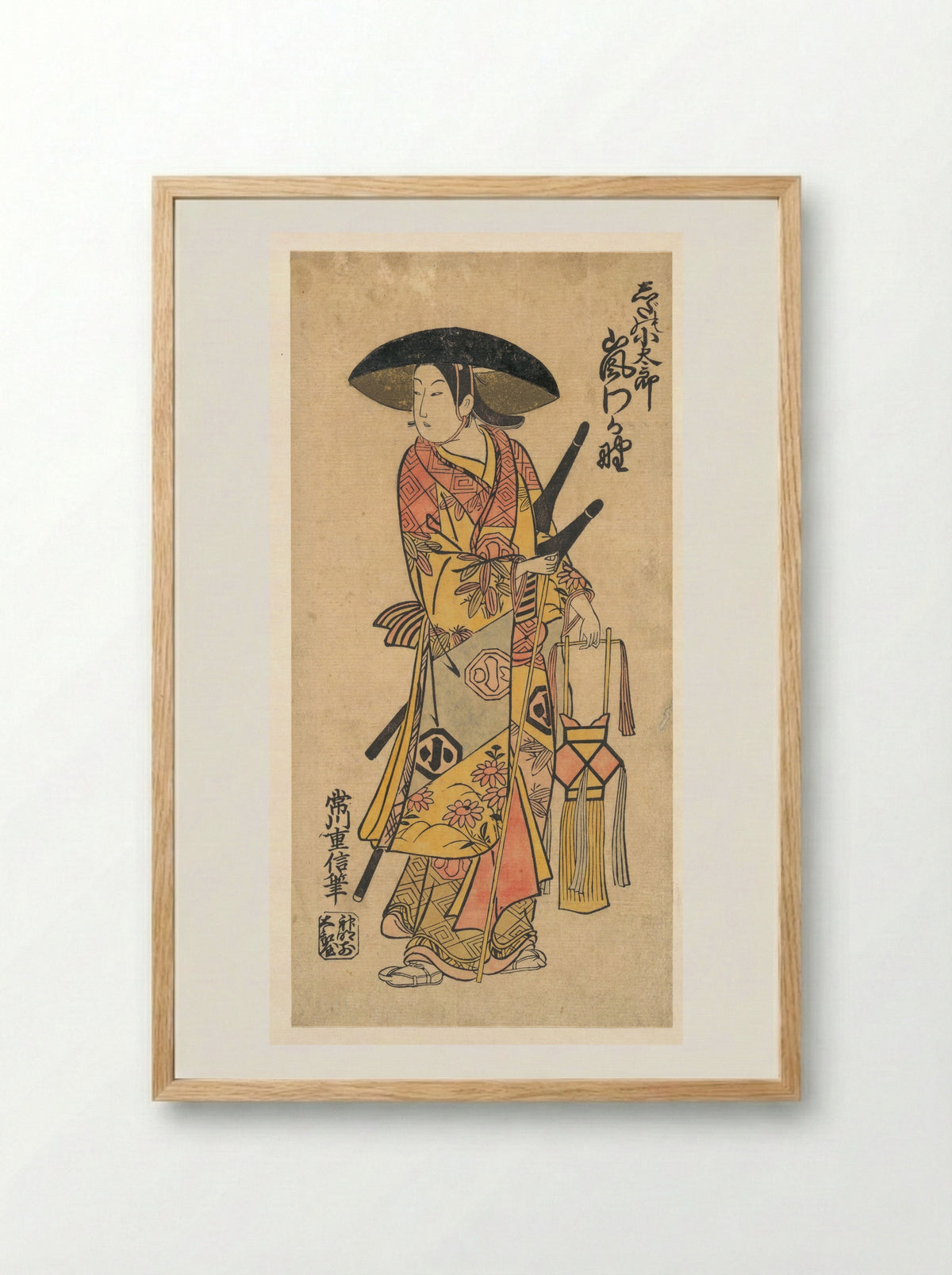 The Actor Arashi Otohachi in an Unidentified Role - Tsunegawa Shigenobu - Framed Print Wood