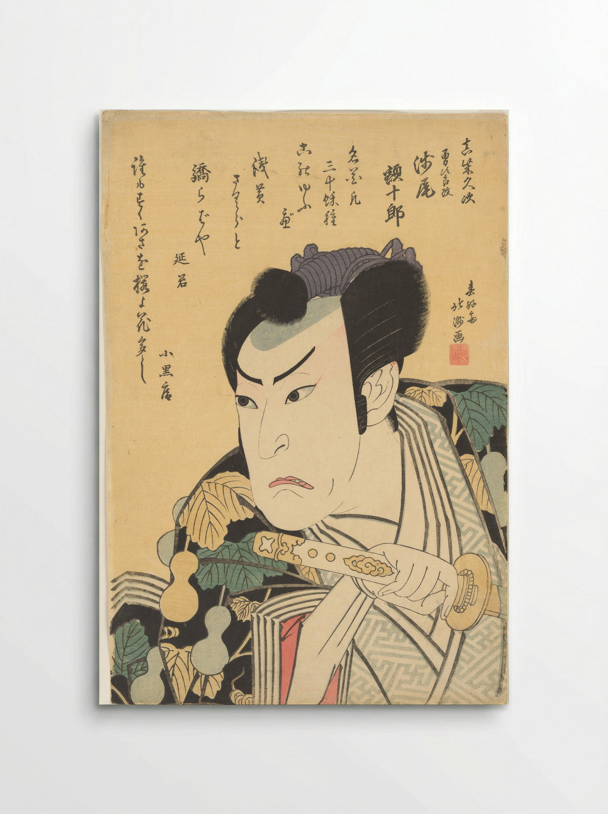 The Actor Asao Gakujūrō I as Mashiba Hisatsugu - Shunkōsai Hokushū - Poster