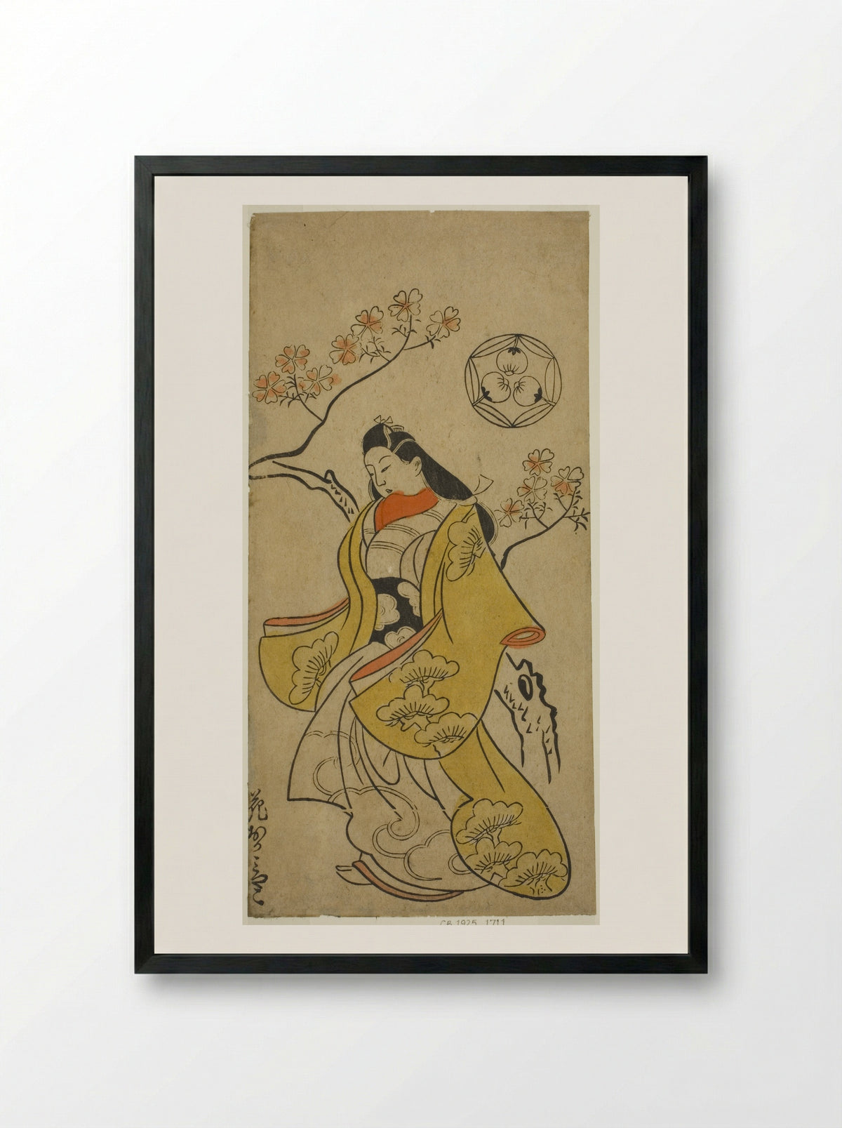 The Actor Hanaoka Miyako - Torii Kiyonobu I - Framed Print Black
