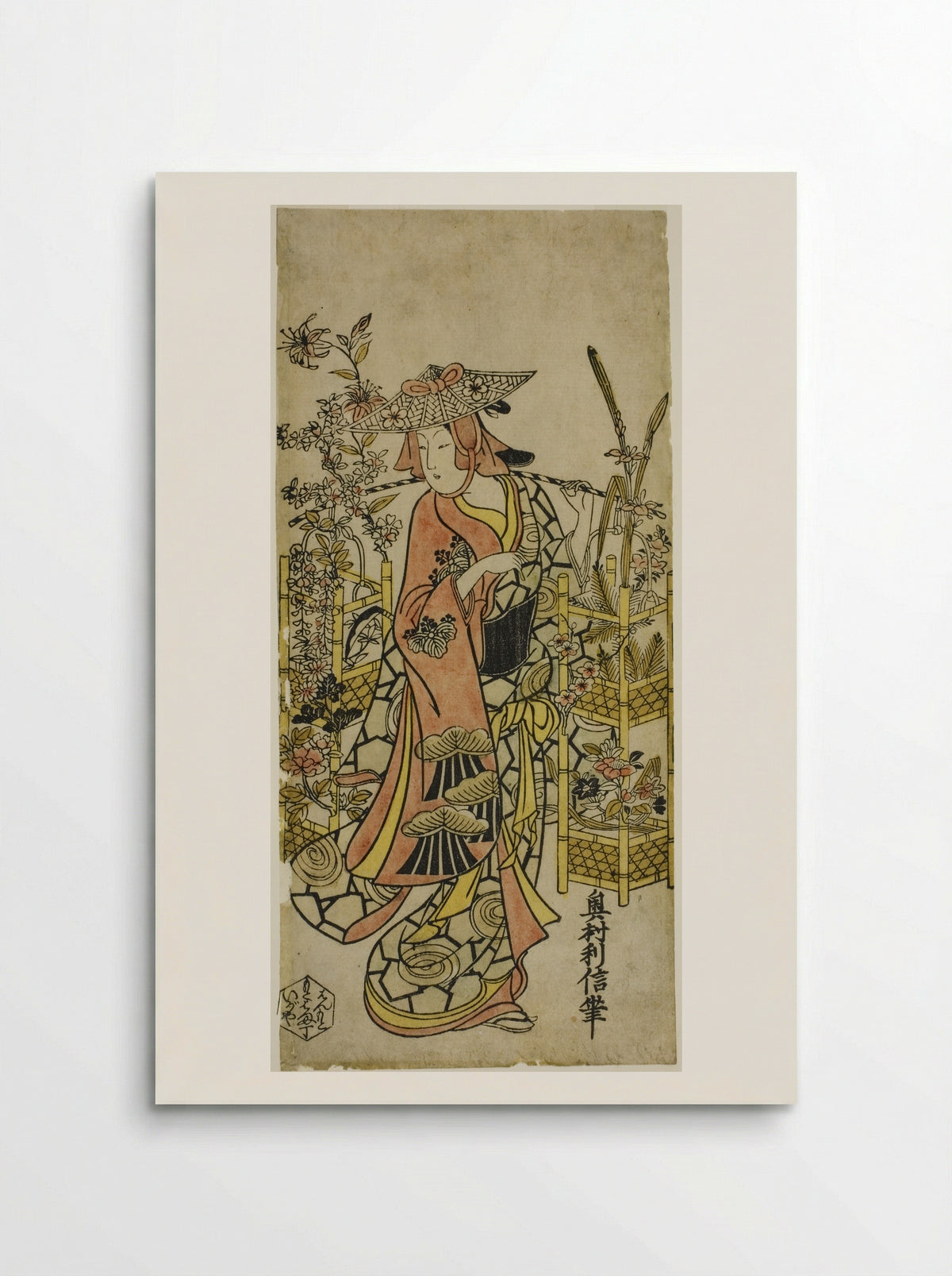 The Actor Hayakawa Hatsuse as a Flower Vendor - Okumura Toshinobu - Poster
