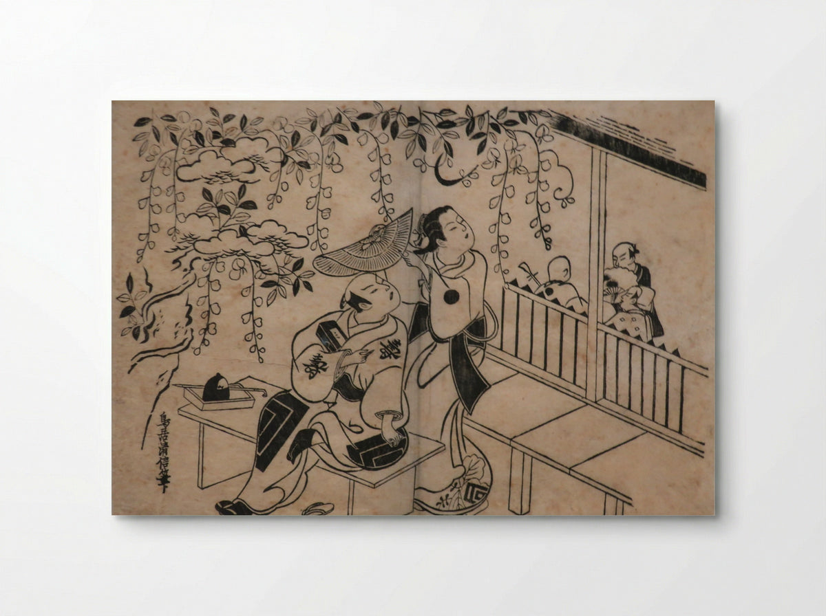 The Actor Ichikawa Danjuro II as Soga no Goro and Nakamura Takesaburo I as Kewaizaka no Shosho in the play Bando Ichi Kotobuki Soga - Torii Kiyonobu I - Poster