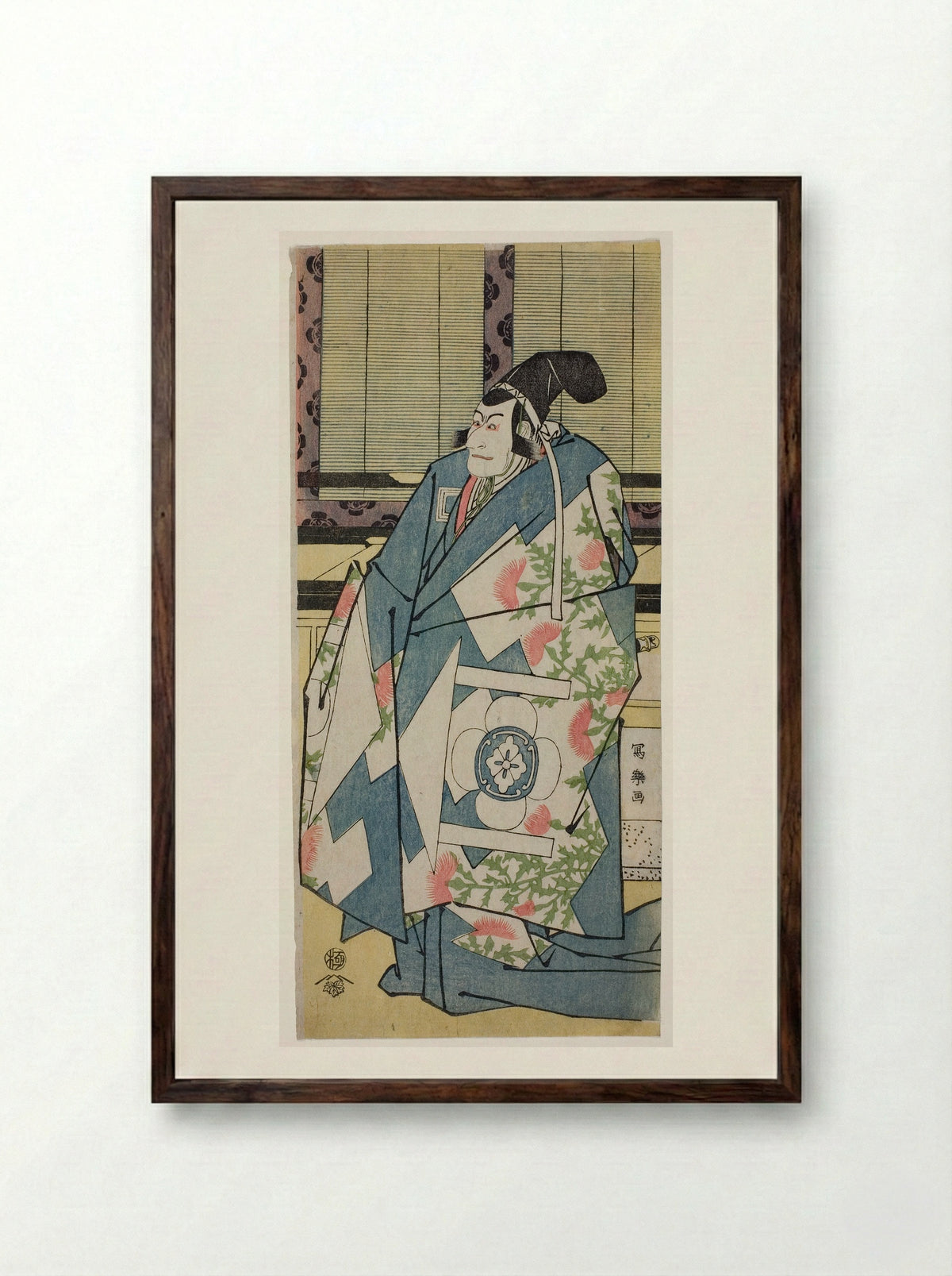 The Actor Ichikawa Ebizō V as Kudo Saemon Suketsune - Tōshūsai Sharaku - Framed Print Dark Wood