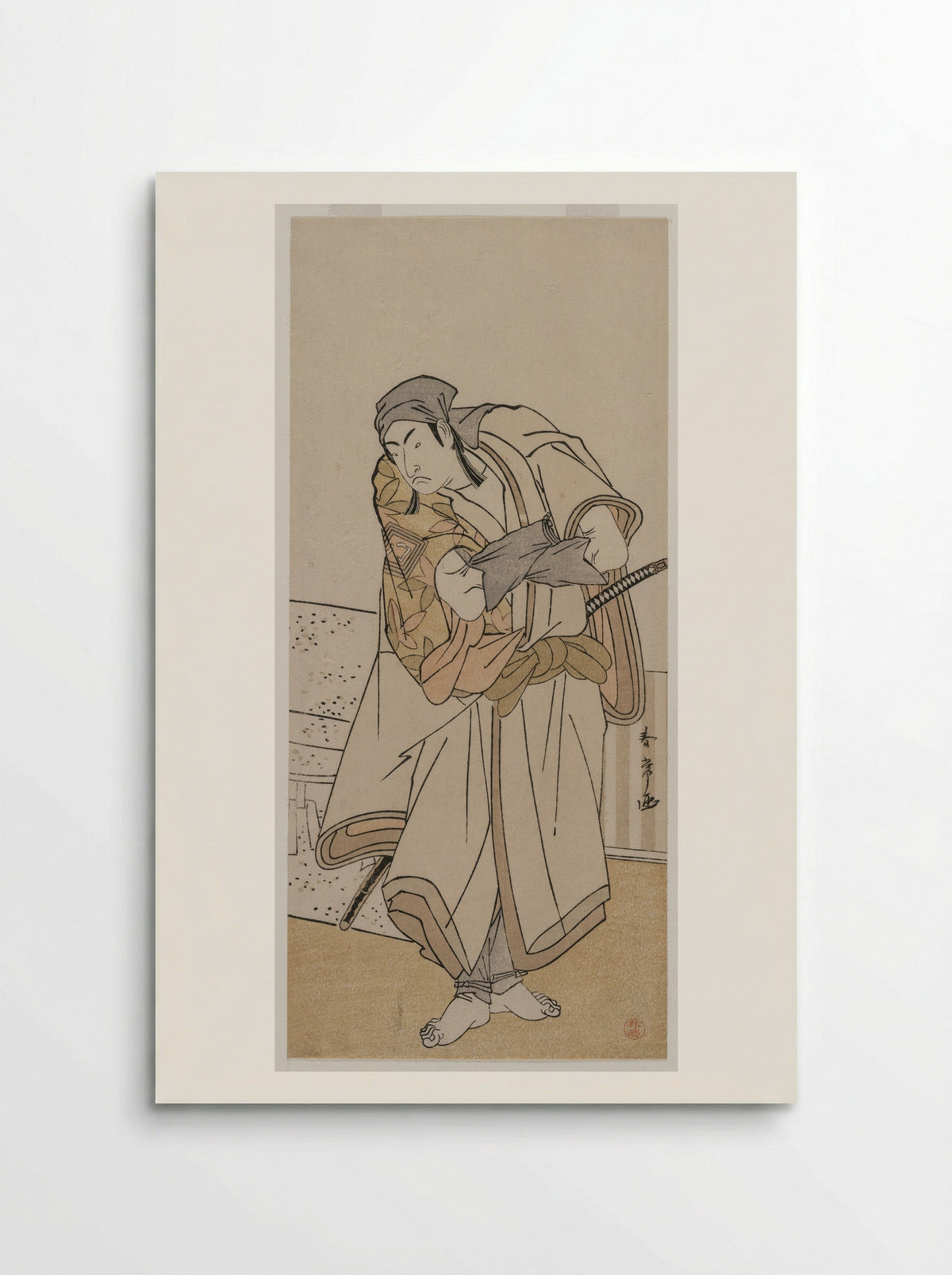 The Actor Ichikawa Monnosuke III as the Sumo Wrestler Shirafuji Genta in the Play Edo no Hana Mimasu Soga - Katsukawa Shunjō - Poster