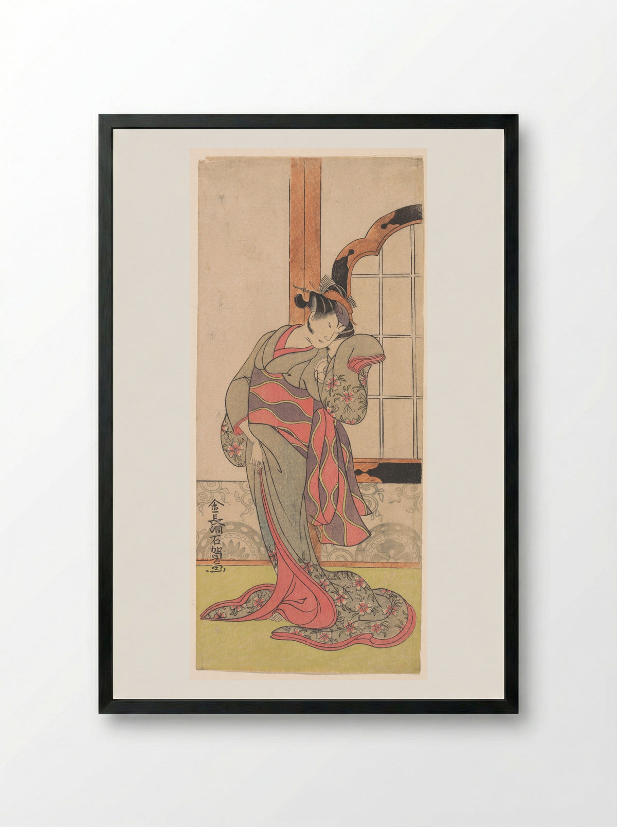 The Actor Iwai Hanshiro - Kinchodo Sekiga - Framed Print Black