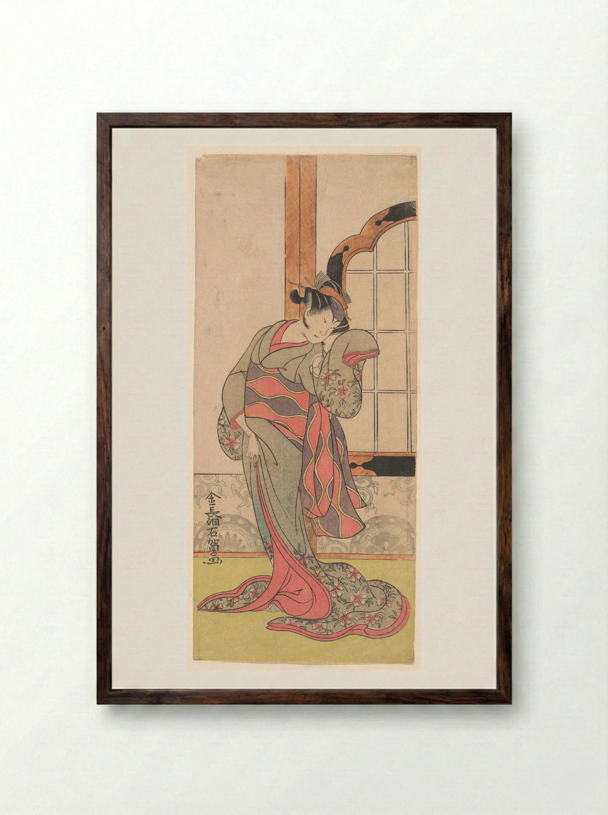 The Actor Iwai Hanshiro - Kinchodo Sekiga - Framed Print Dark Wood