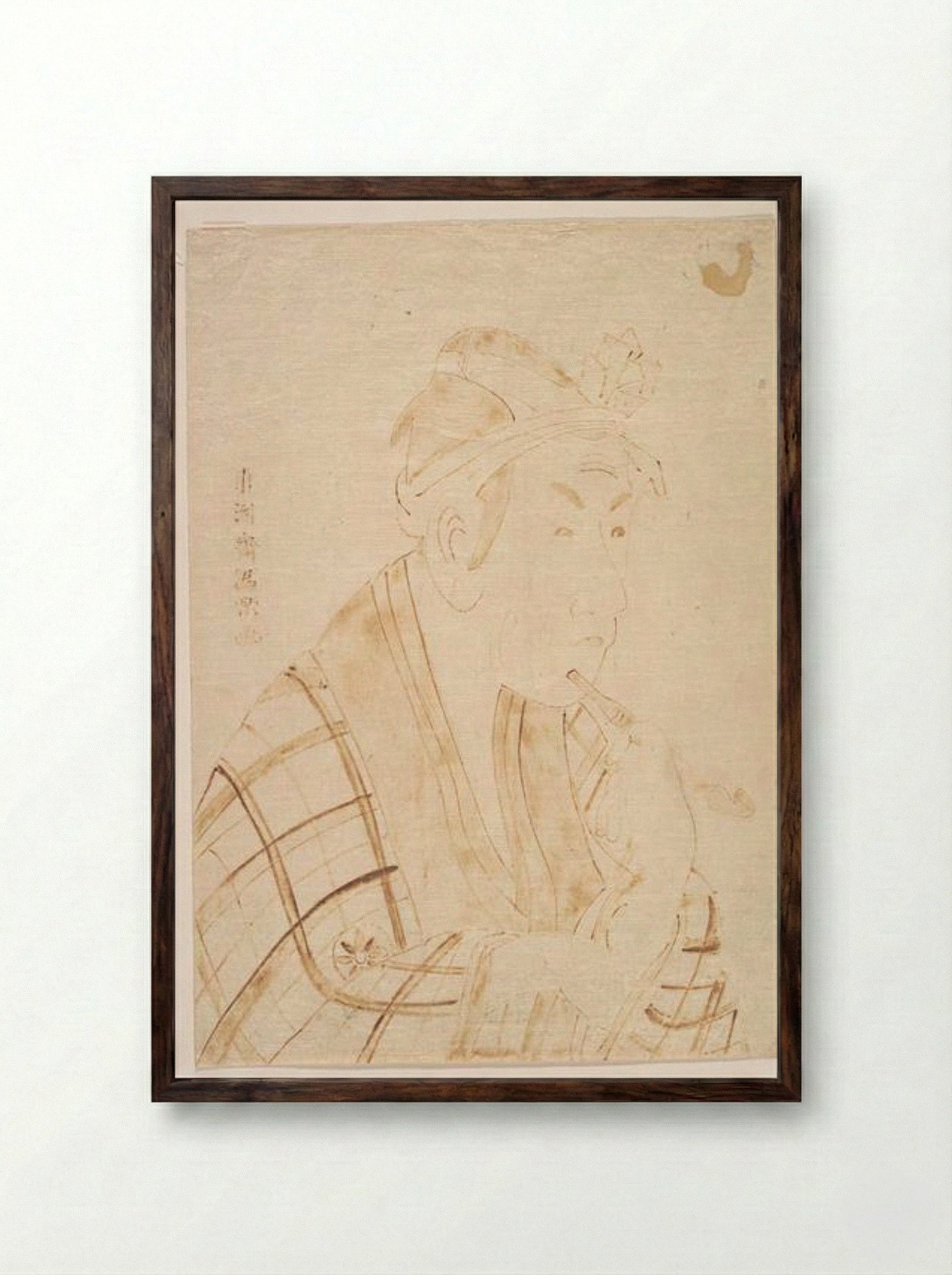 The Actor Matsumoto Koshiro as Banzuin Chobei - Tōshūsai Sharaku - Framed Print Dark Wood