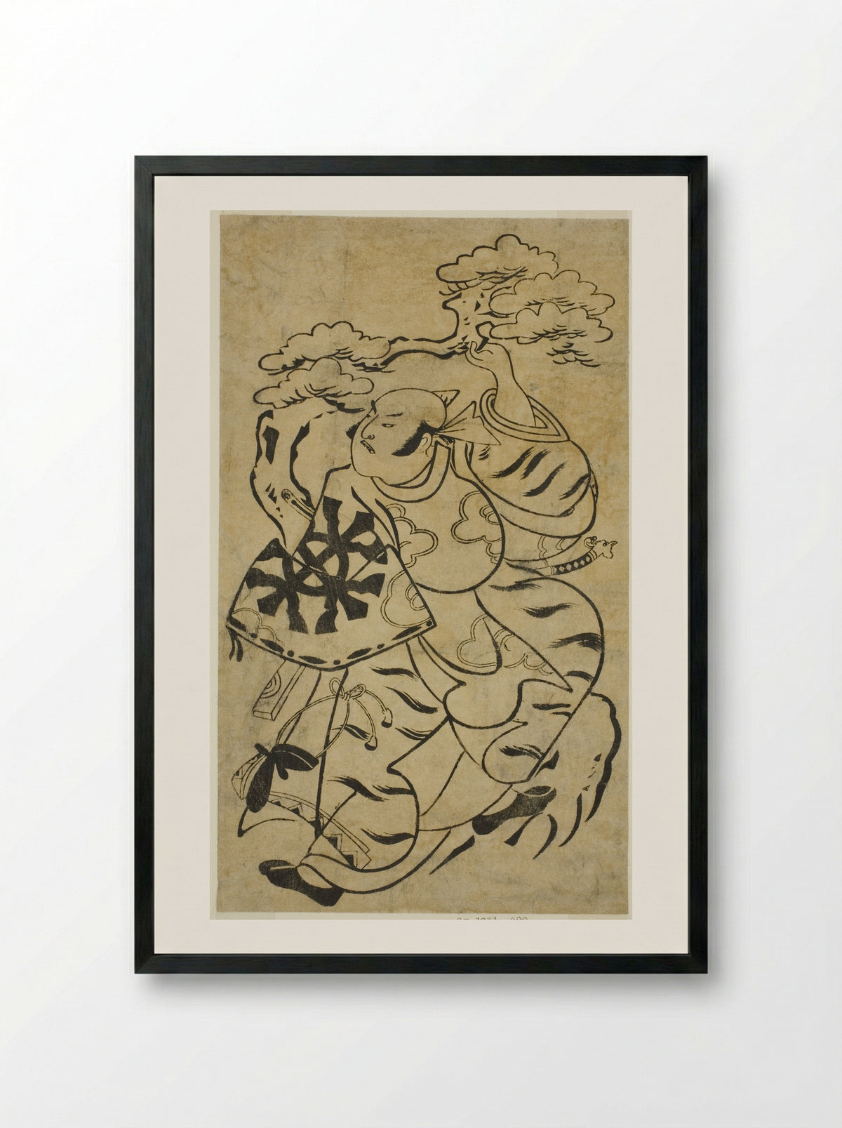 The Actor Nakamura Denkuro I - Torii Kiyonobu I - Framed Print Black