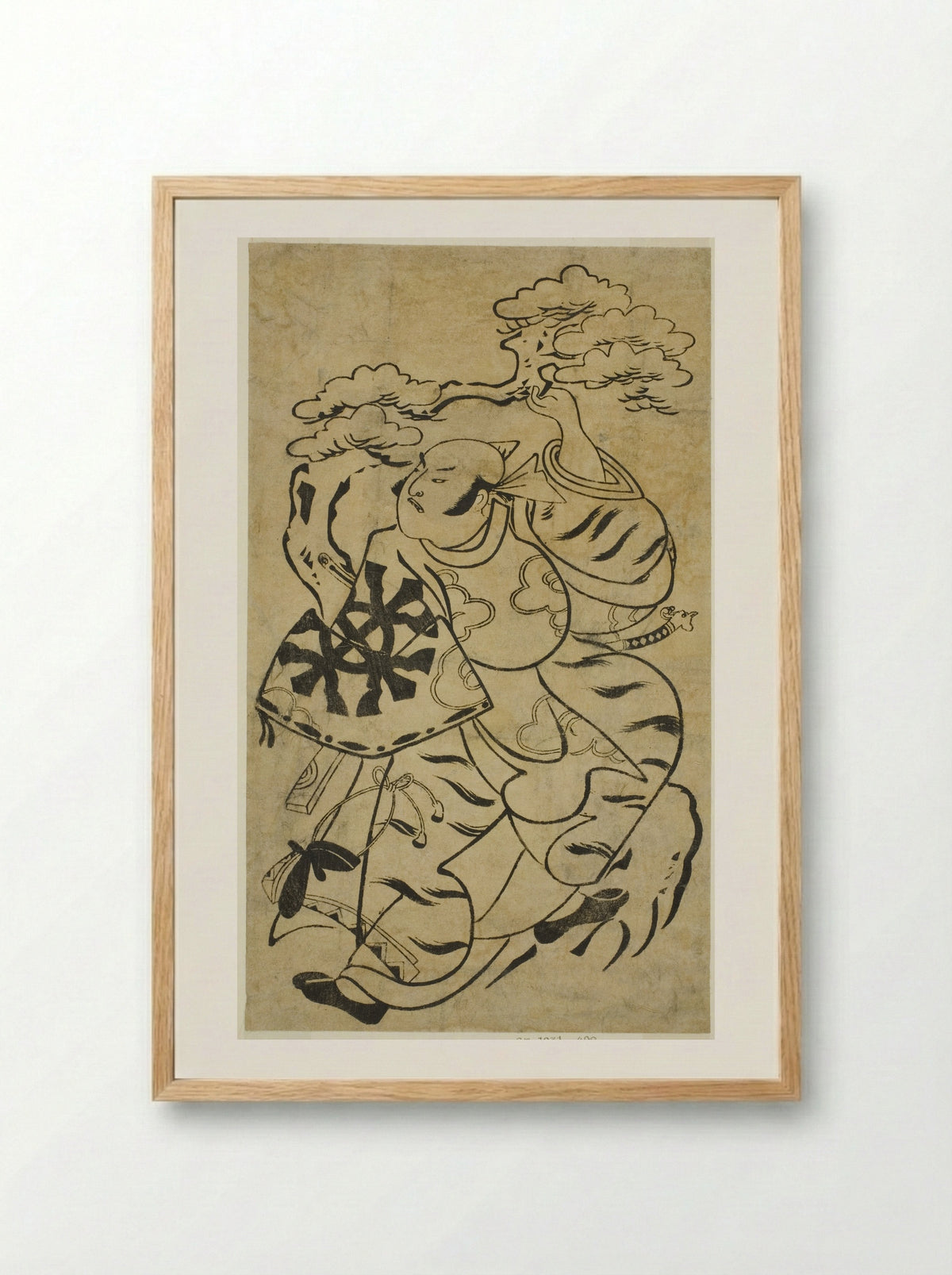 The Actor Nakamura Denkuro I - Torii Kiyonobu I - Framed Print Wood