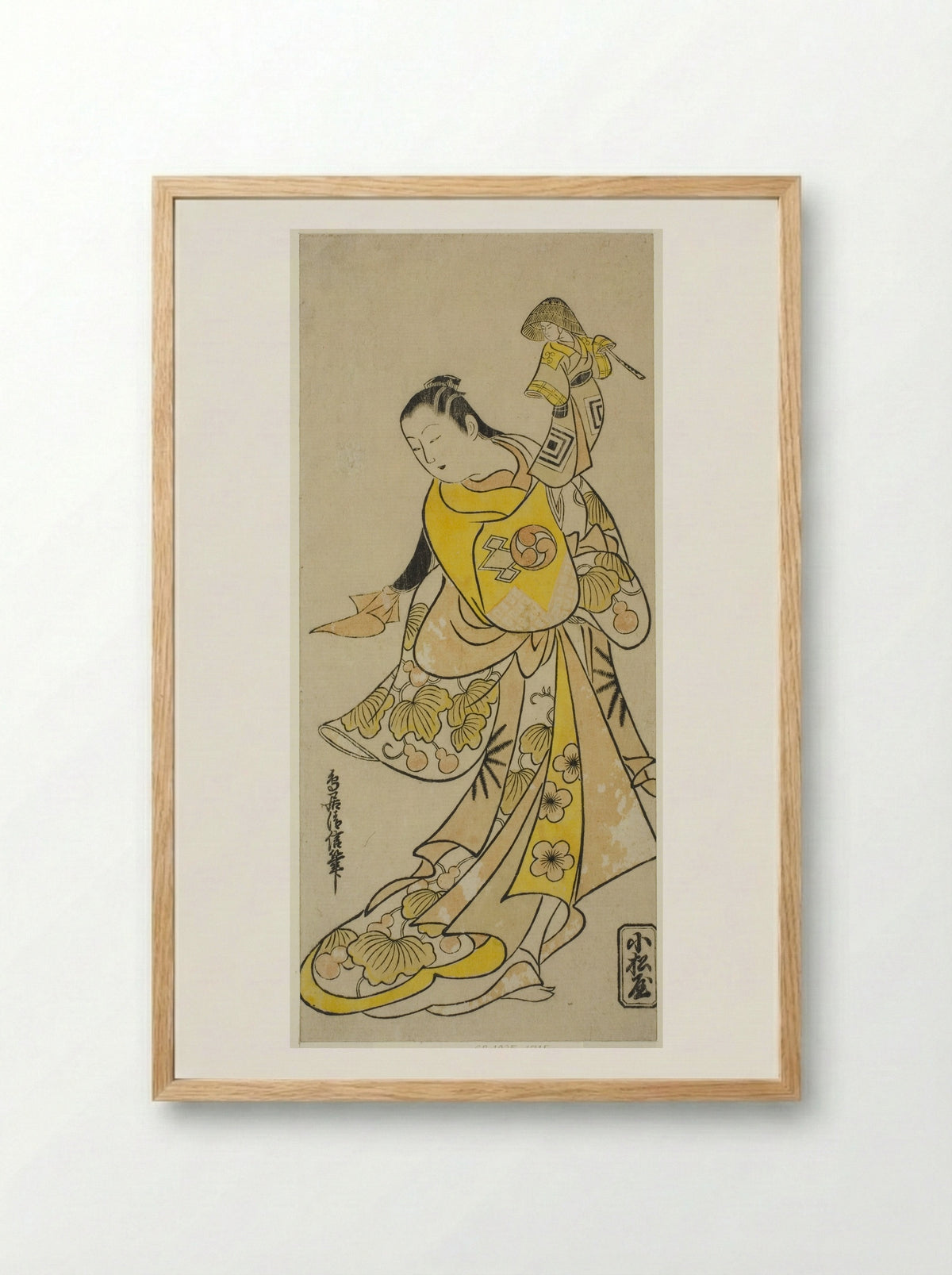 The Actor Nakamura Takesaburo I as Kewaizaka no Shosho - Torii Kiyonobu I - Framed Print Wood