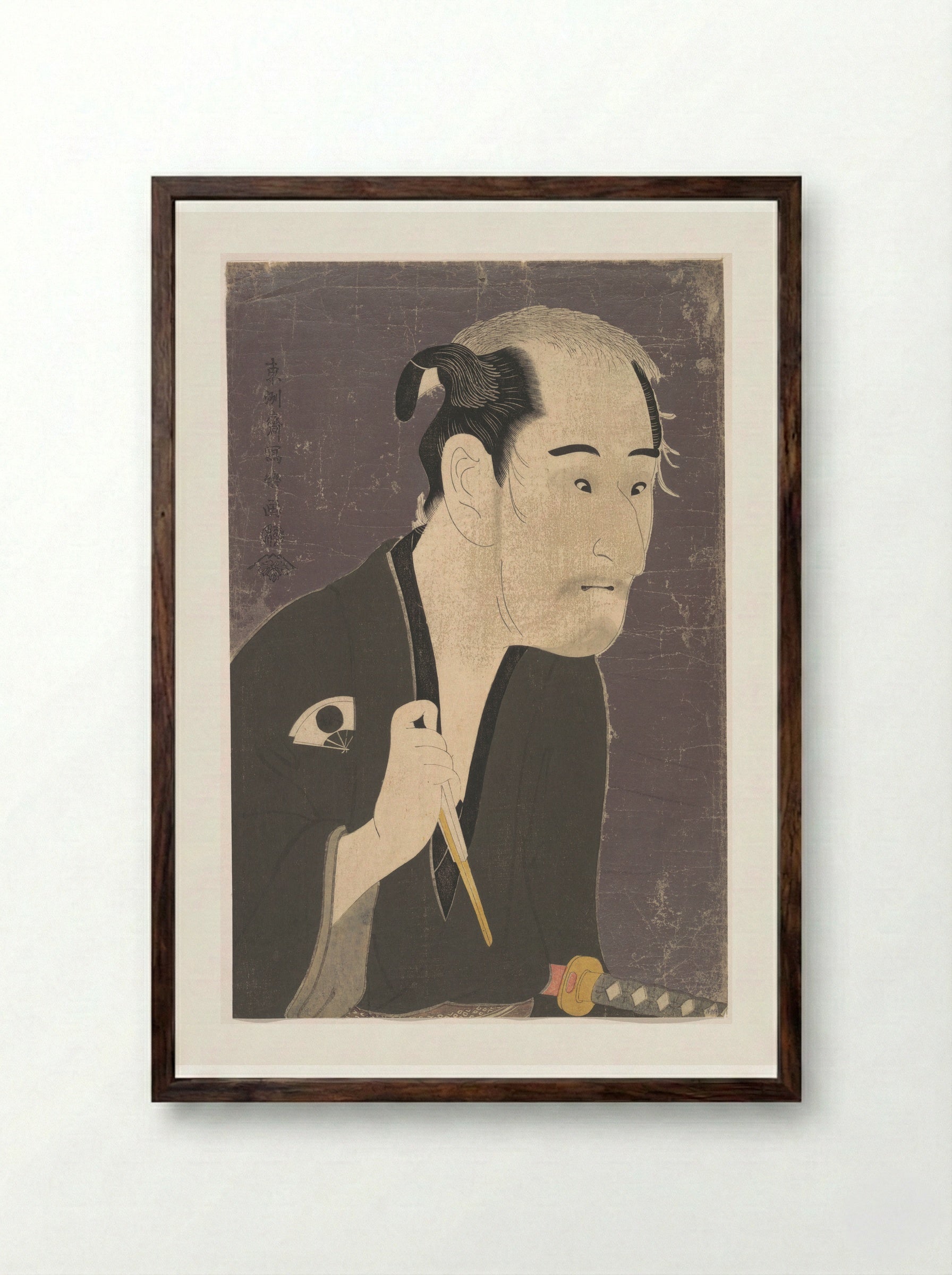 The Actor Onoye Matsusuke as a Ronin - Tōshūsai Sharaku - Framed Print Dark Wood
