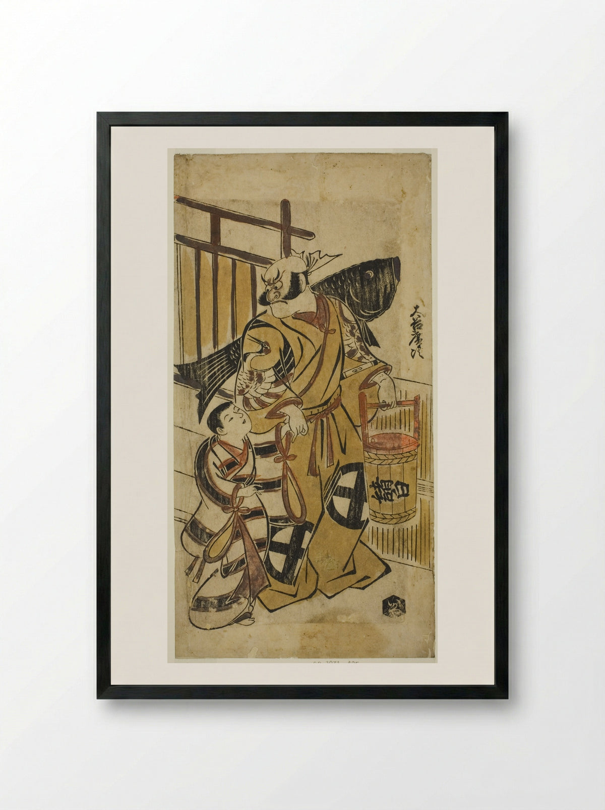 The Actor Otani Hiroji I as Asahina Saburo - Torii Kiyonobu I - Framed Print Black