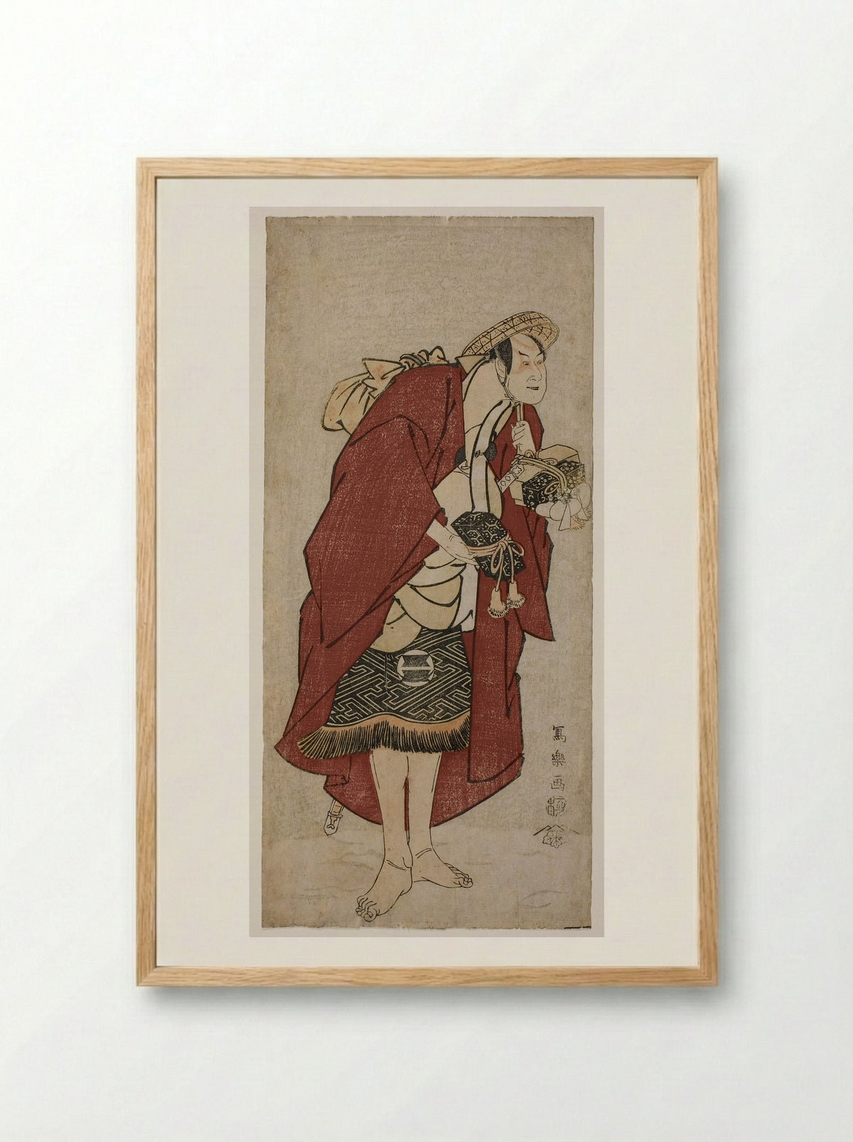 The Actor Sakata Hangoro III as the Groom Abumizuri no Iwazo - Tōshūsai Sharaku - Framed Print Wood