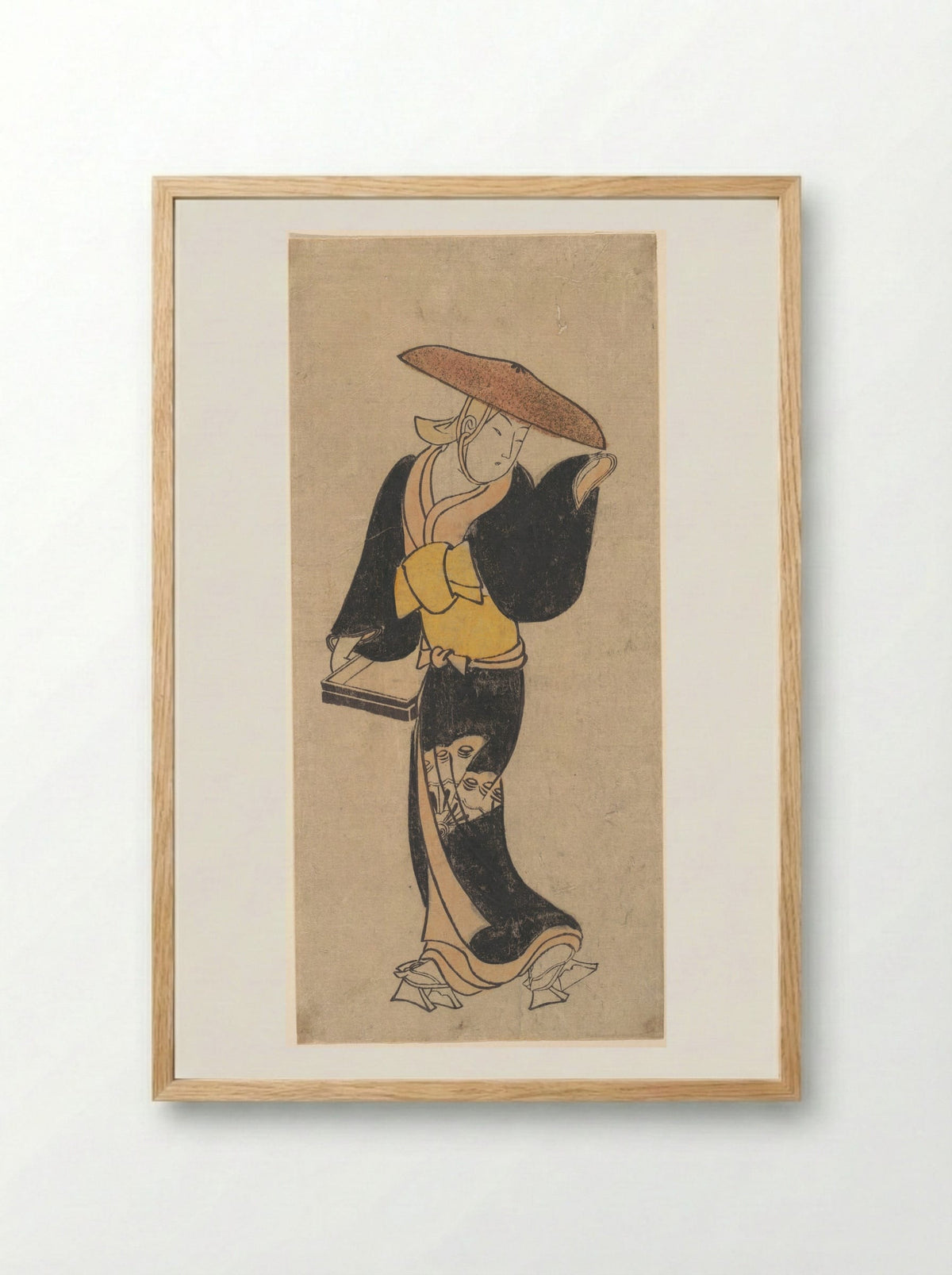 The Actor Sanjō Kantarō as an Itinerant Buddhist Nun - Kondo Kiyoharu - Framed Print Wood