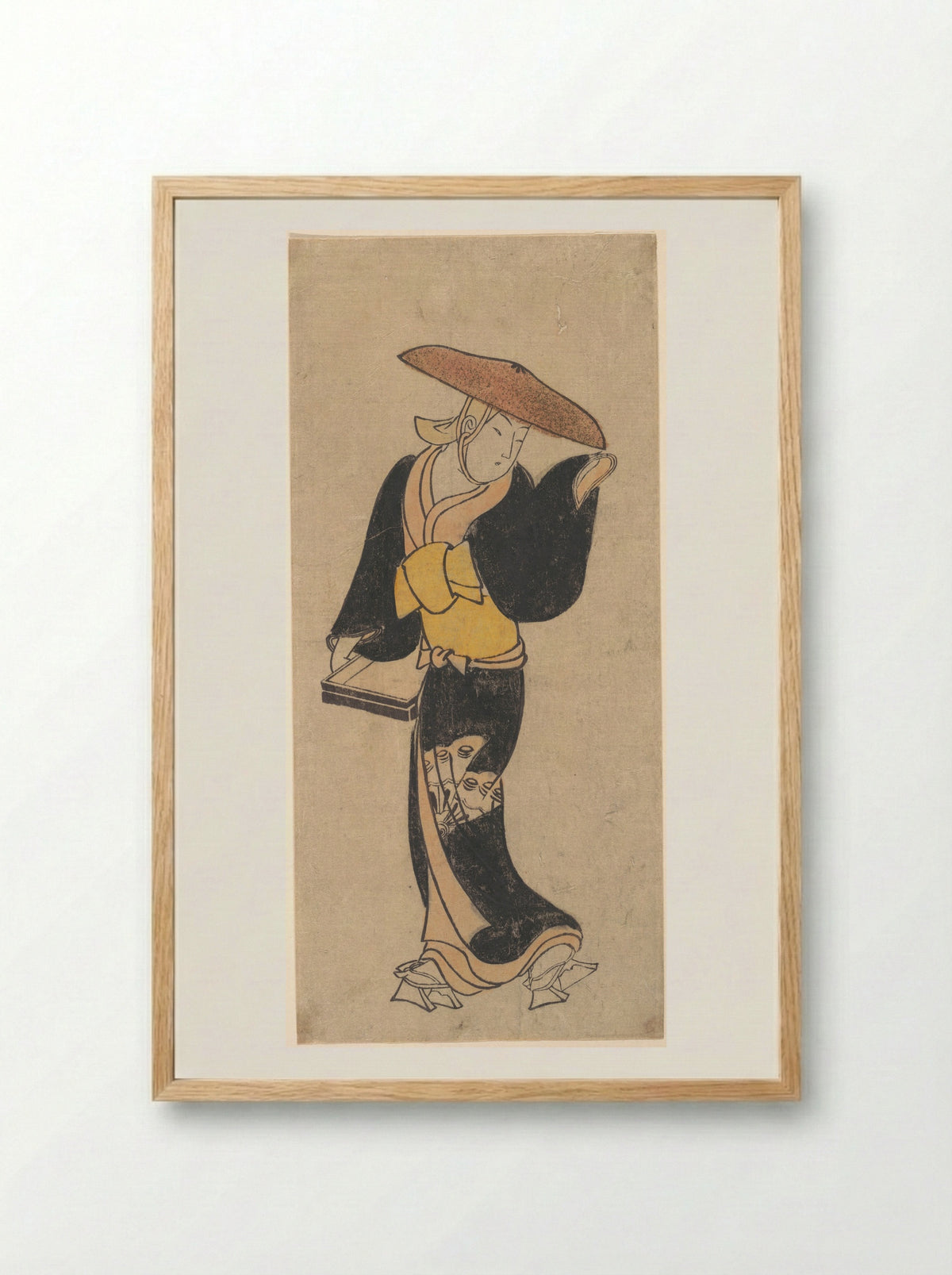 The Actor Sanjō Kantarō as an Itinerant Buddhist Nun - Kondo Kiyoharu - Framed Print Wood