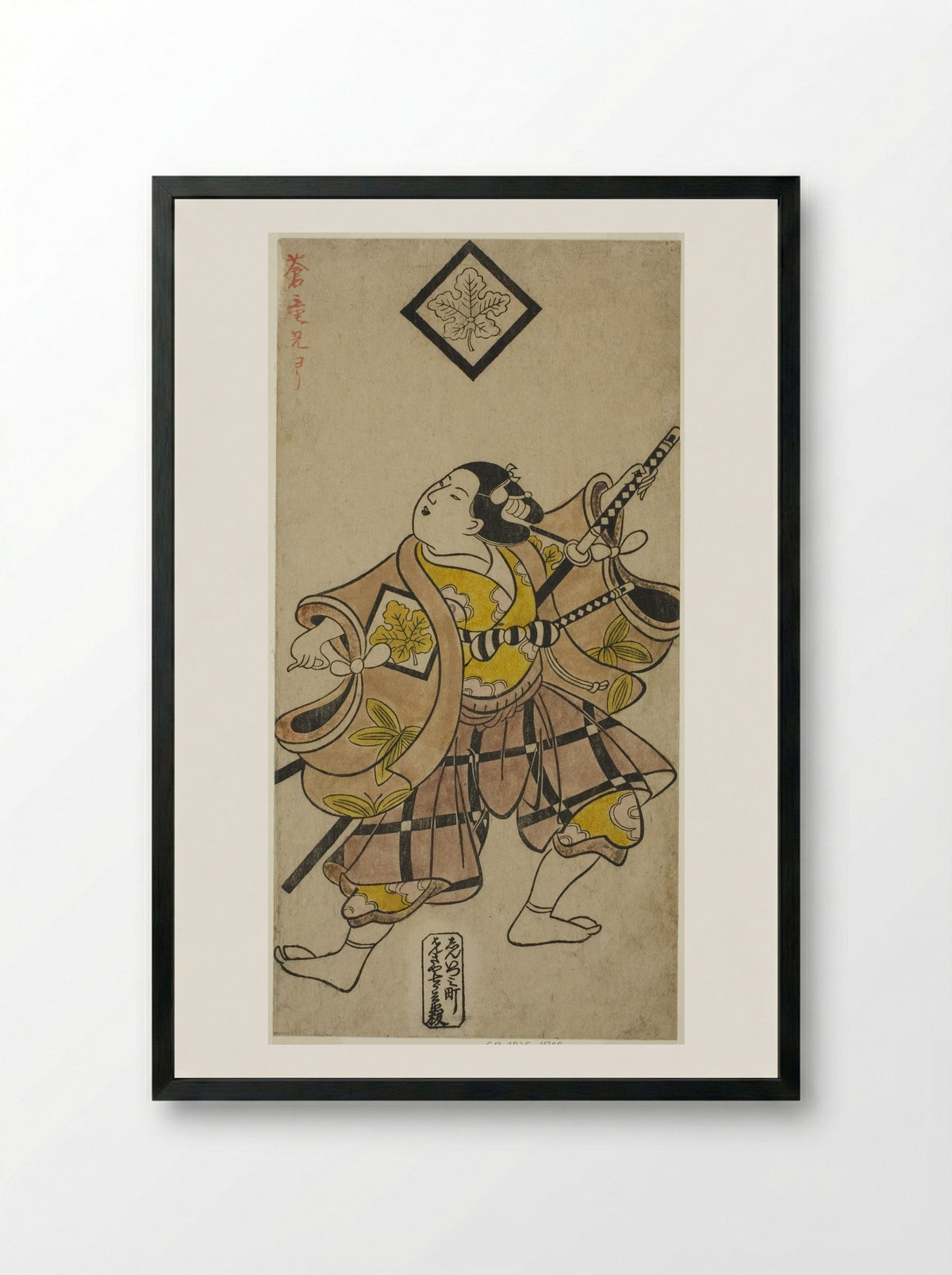 The Actor Shinomiya Heihachi I - Torii Kiyonobu I - Framed Print Black