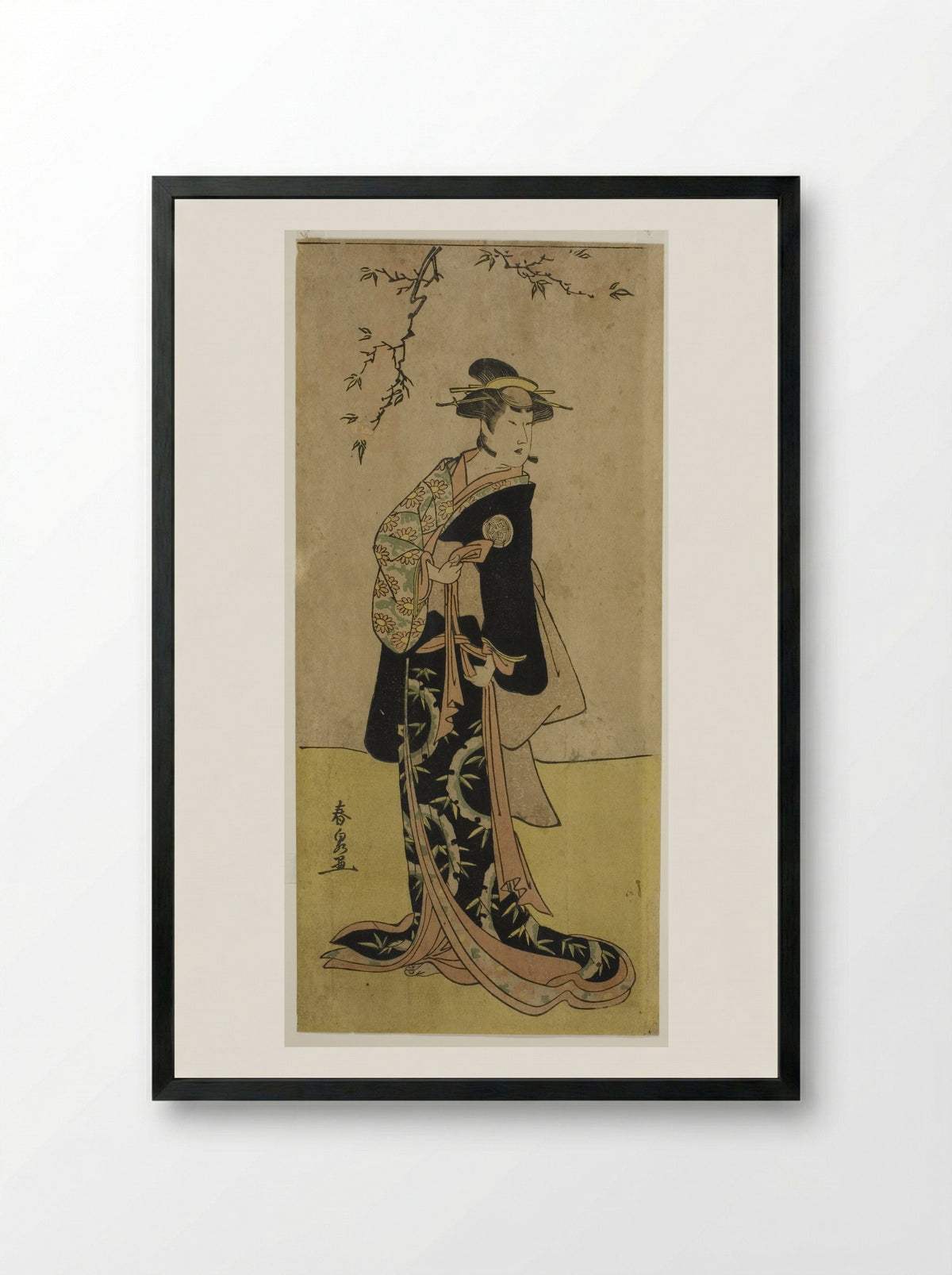 The Actor Yamashita Mangiku I as Lady Yuya - Katsukawa Shunsen - Framed Print Black