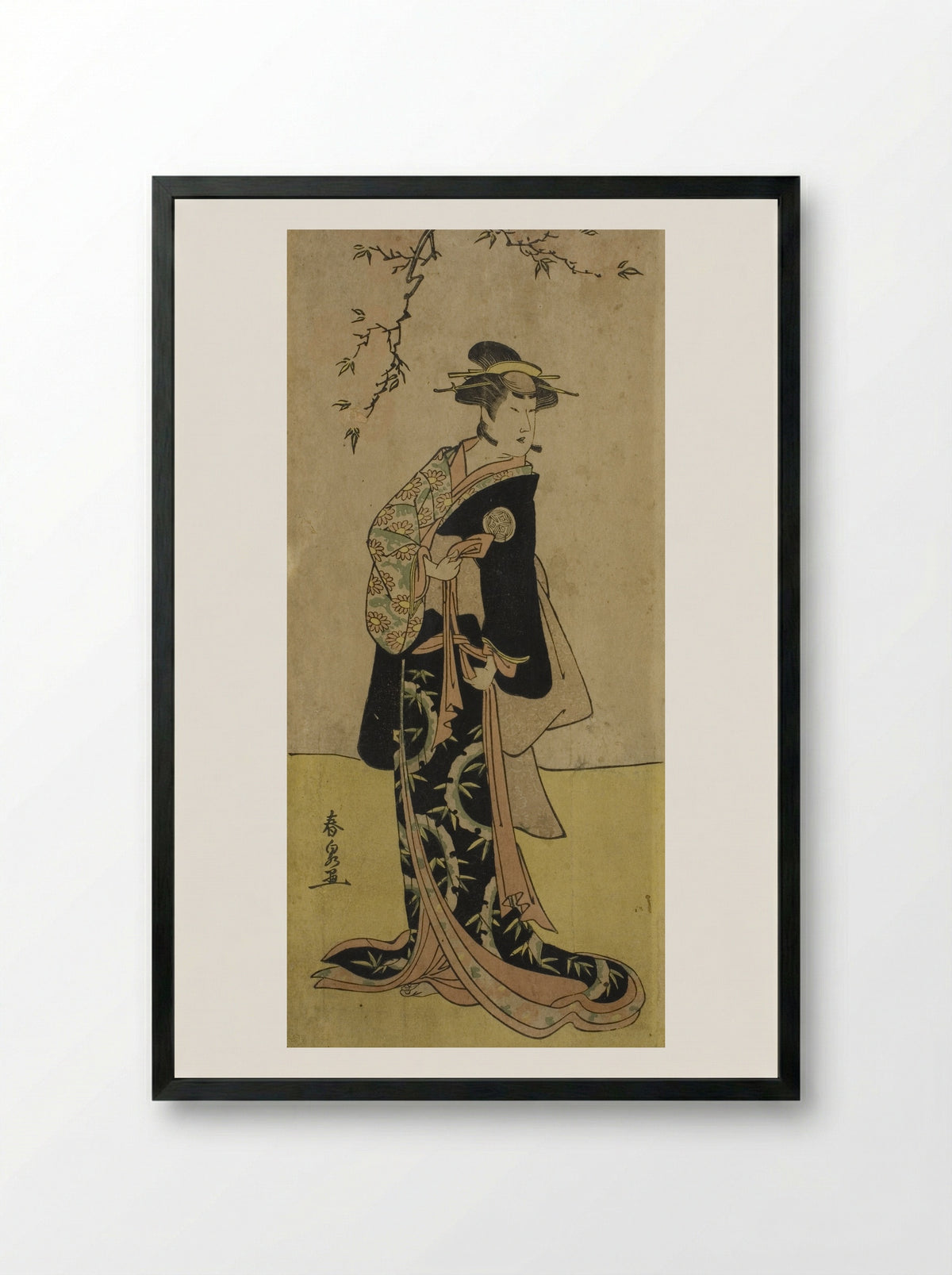The Actor Yamashita Mangiku I as Lady Yuya - Katsukawa Shunsen - Framed Print Black