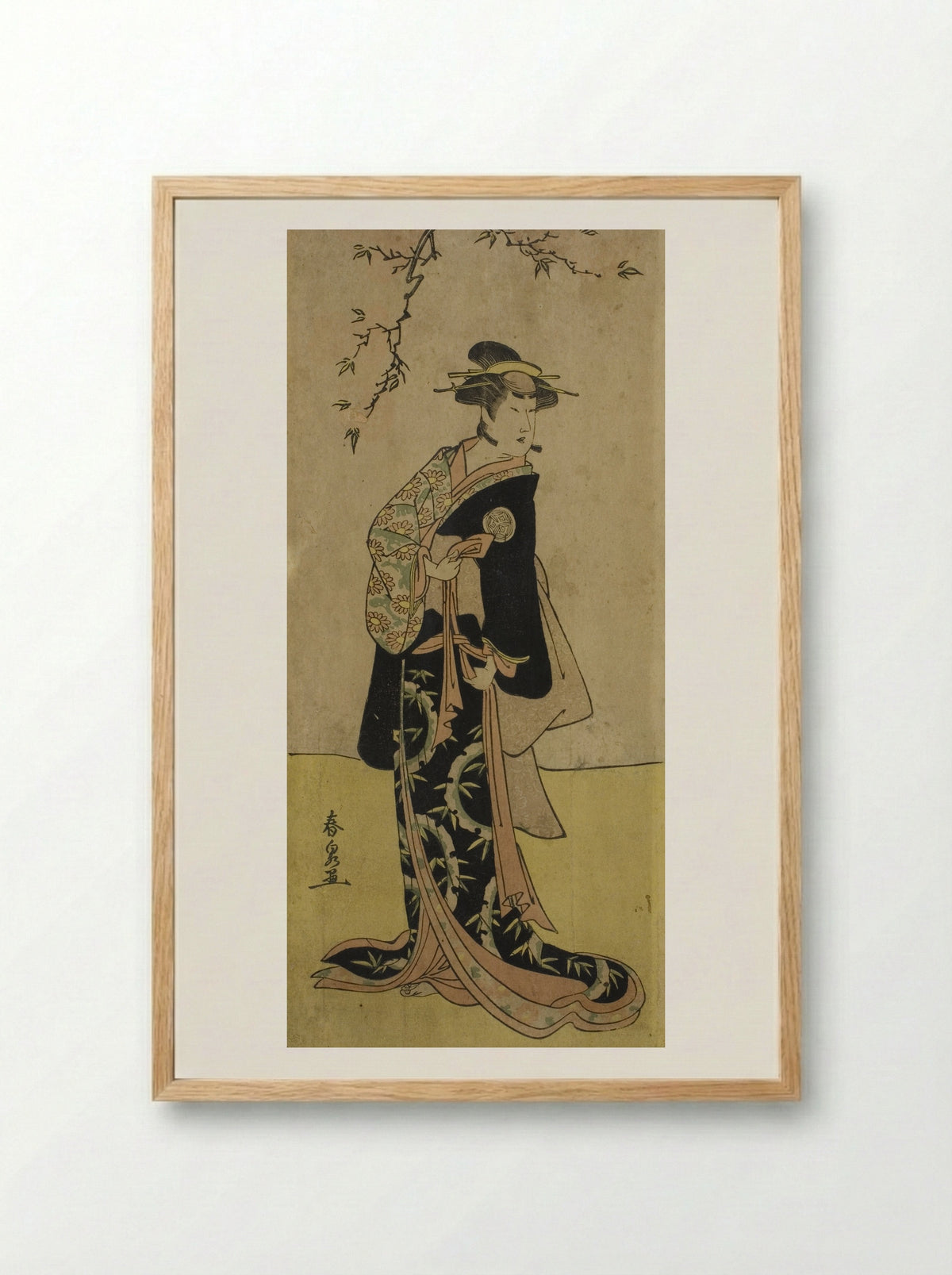 The Actor Yamashita Mangiku I as Lady Yuya - Katsukawa Shunsen - Framed Print Wood