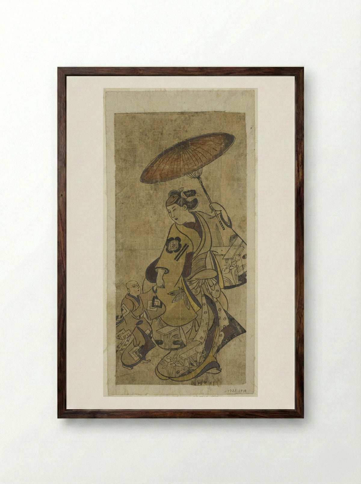 The Actors Matsumoto Hyozo and Nakamura Shichisaburo I - Torii Kiyonobu I - Framed Print Dark Wood