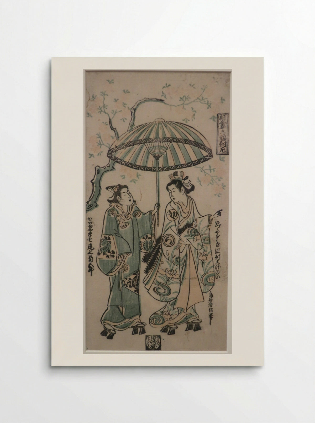 The Actors Onoe Kikugoro I and Sanogawa Ichimatsu I - Torii Kiyonobu II - Poster