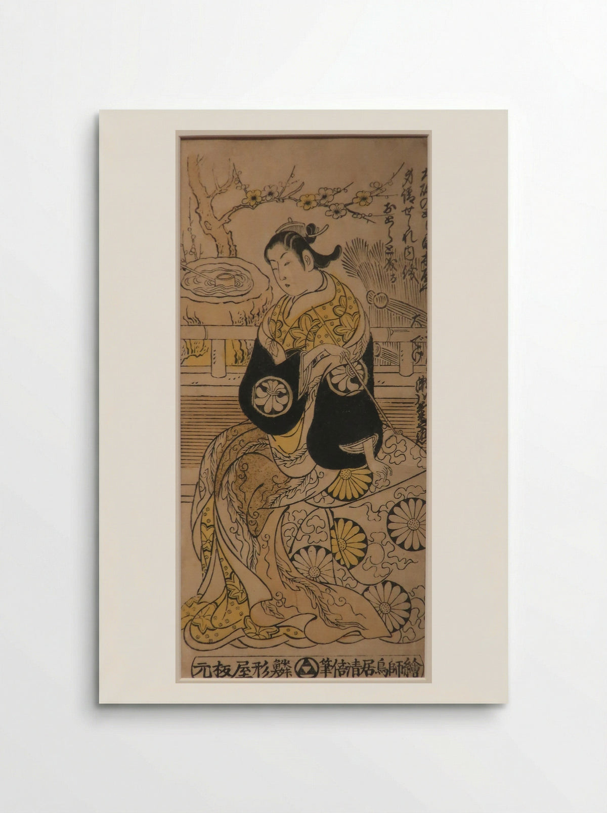 The Actors Tamazawa Saijiro I as Oiso no Tora and Ichimura Uzaemon VIII as Soga no Juro in the play Haru wa Akebono Kuruwa Soga - Torii Kiyomasu II - Poster