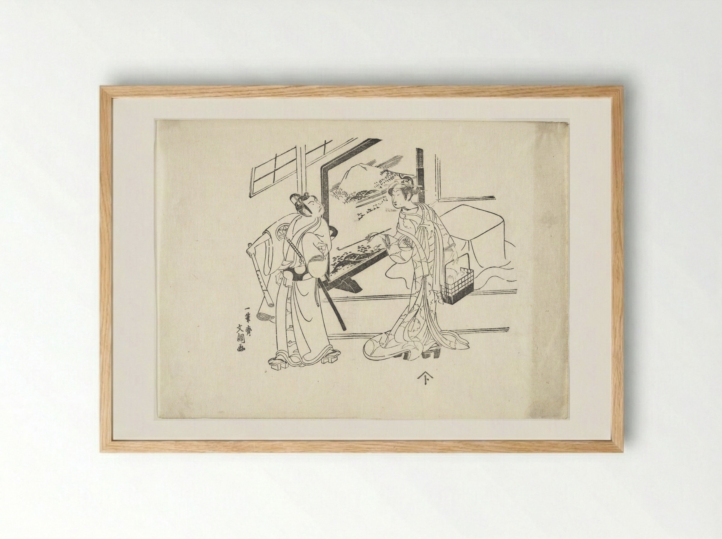 The Actors - Ippitsusai Bunchō - Framed Print Wood