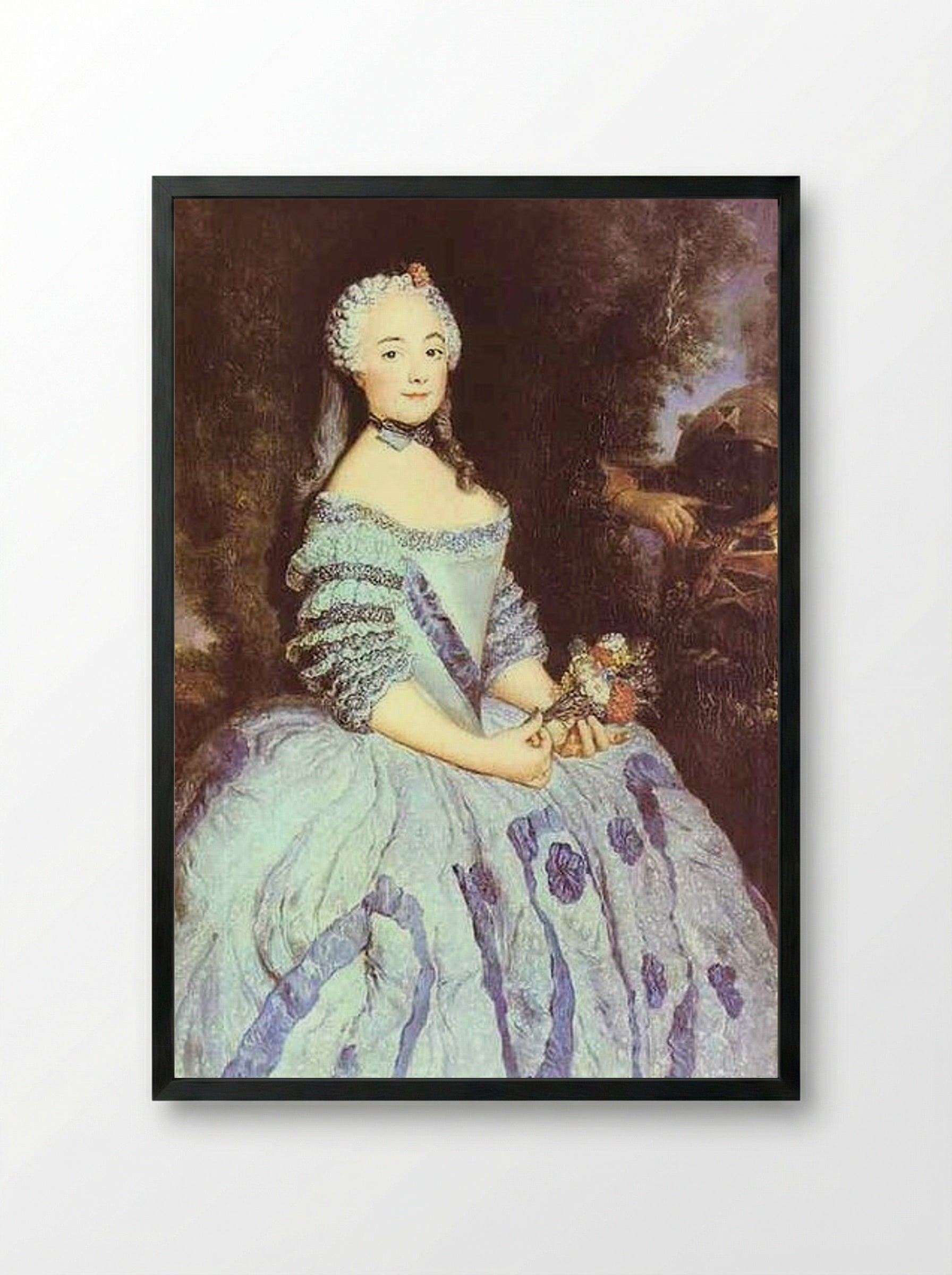 The Actress Babette Cochois - Antoine Pesne - Framed Print Black