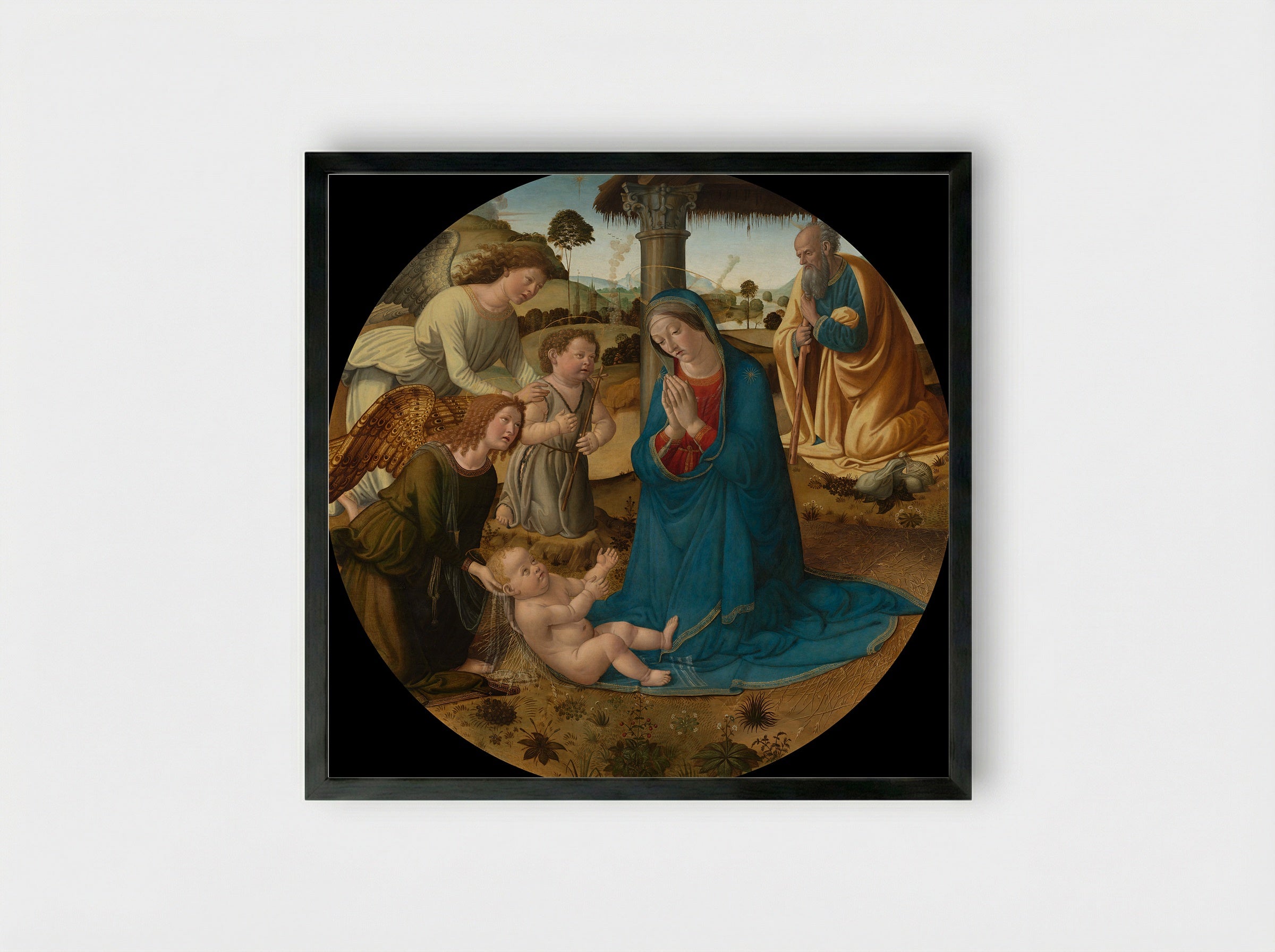 The Adoration of the Christ Child - Cosimo Rosselli - Framed Print Black