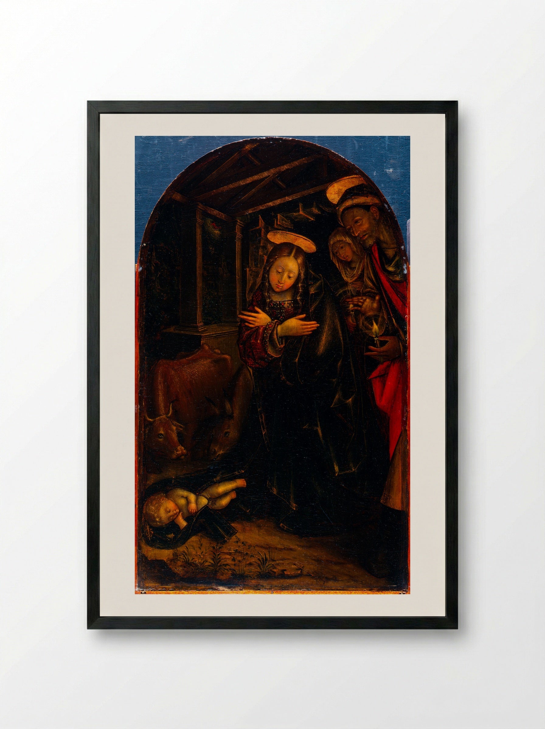 The Adoration of the Christ Child - Defendente Ferrari - Framed Print Black