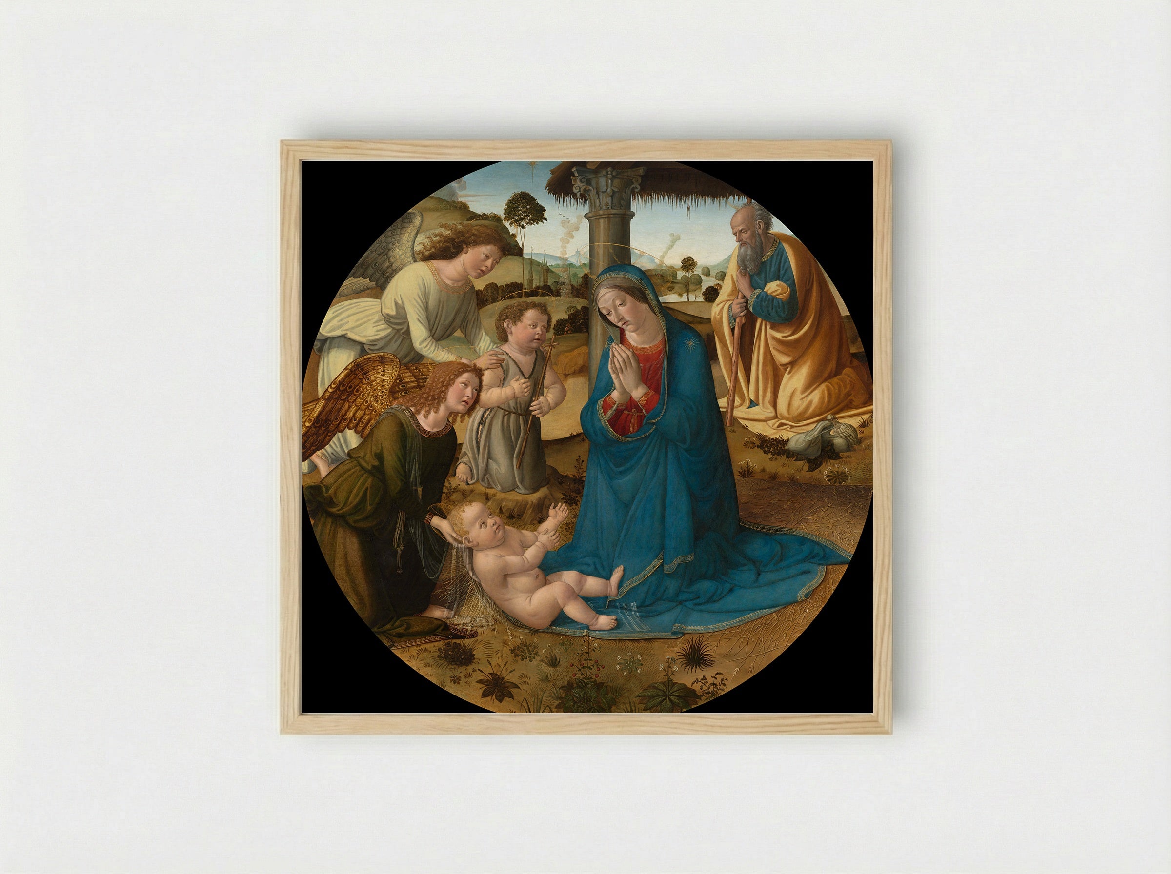 The Adoration of the Christ Child - Cosimo Rosselli - Framed Print Wood