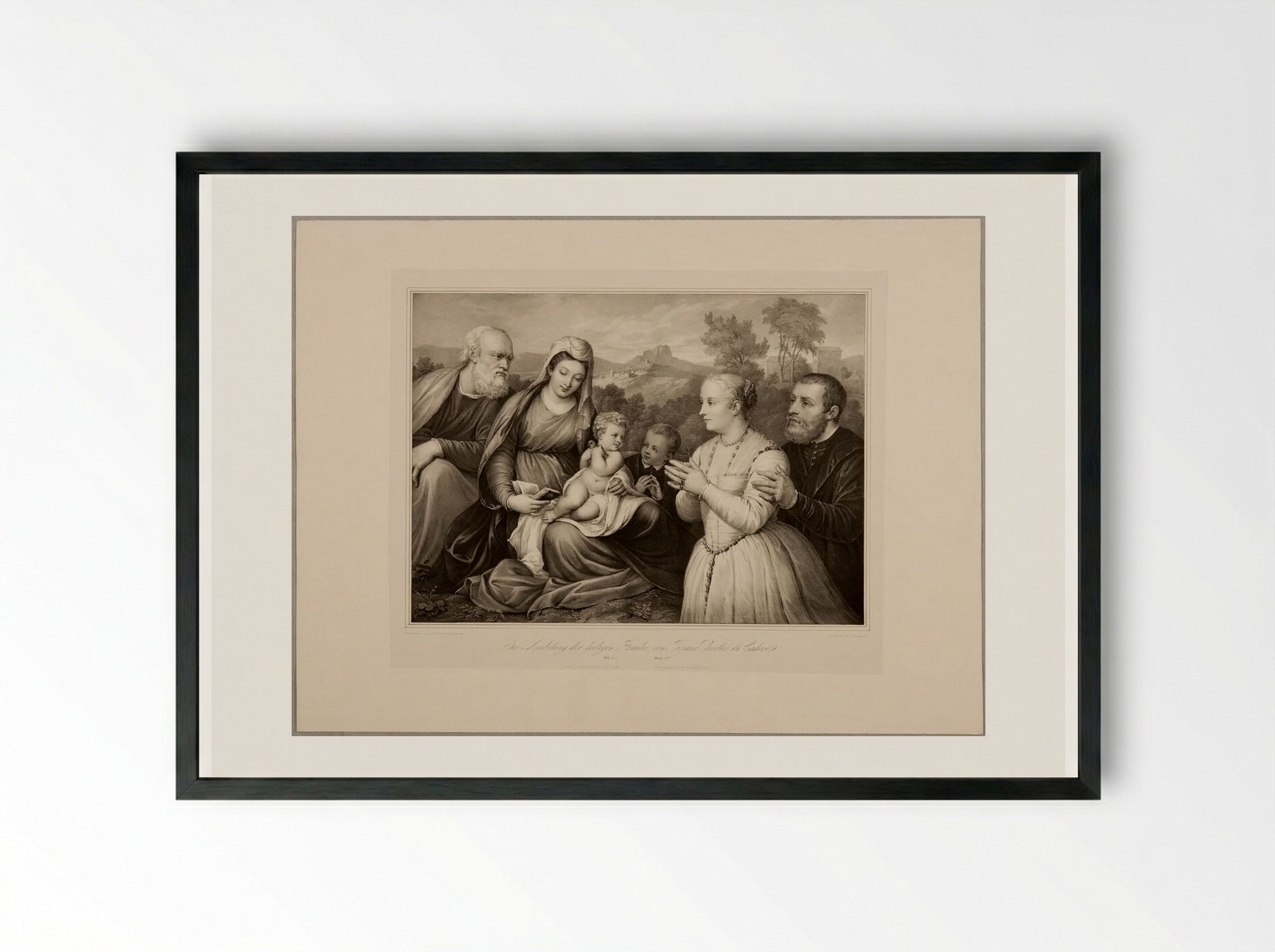 The Adoration of the Holy Family - Franz Hanfstaengl - Framed Print Black