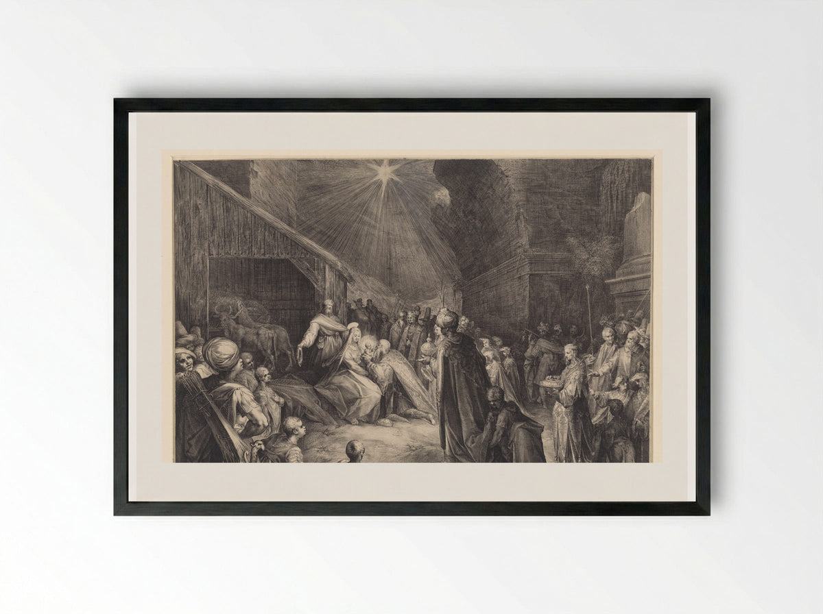 The Adoration of the Kings - Jan Harmensz. Muller - Framed Print Black