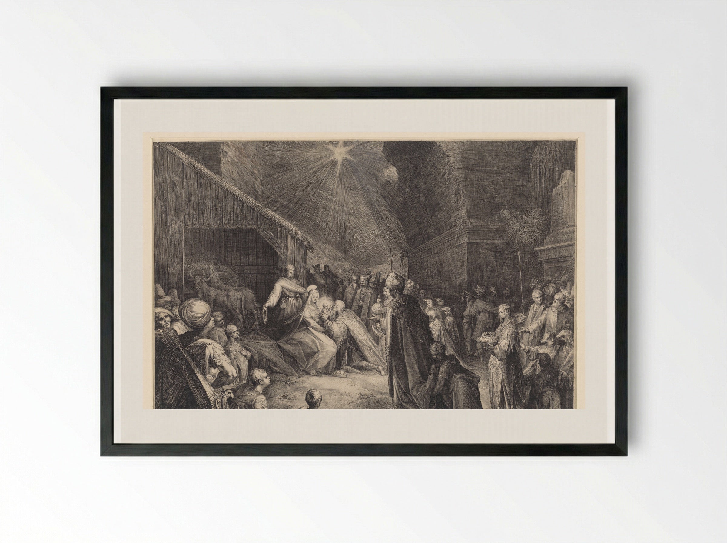 The Adoration of the Kings - Jan Harmensz. Muller - Framed Print Black