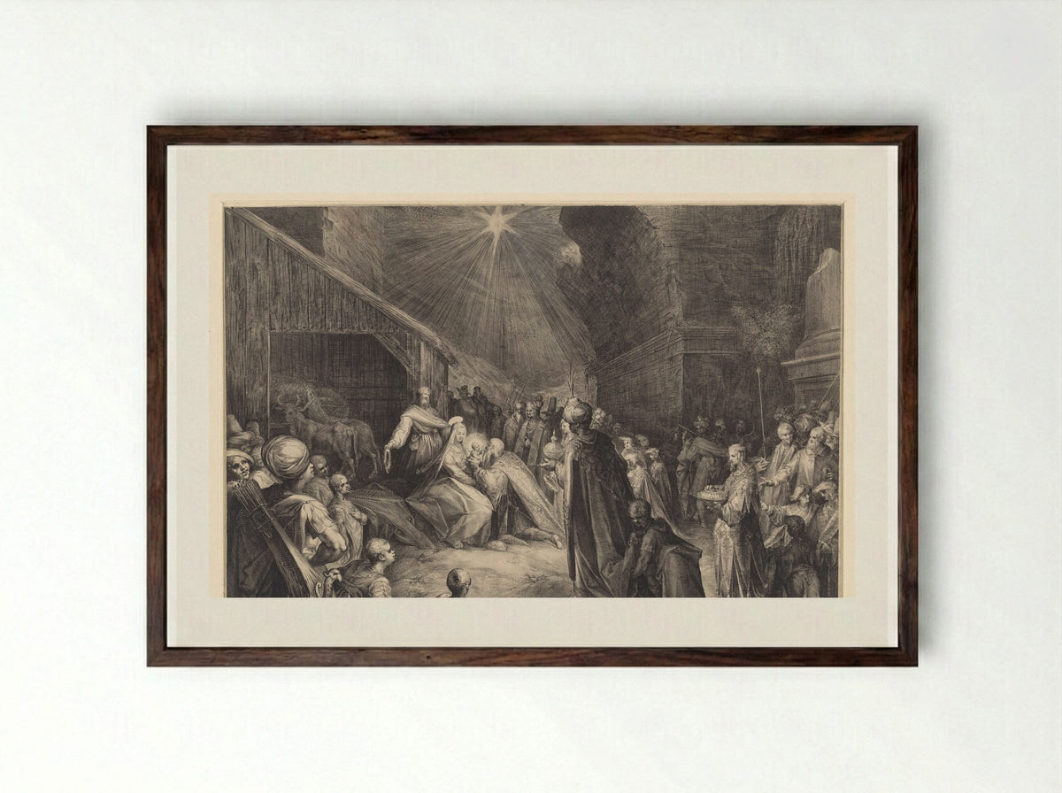 The Adoration of the Kings - Jan Harmensz. Muller - Framed Print Dark Wood