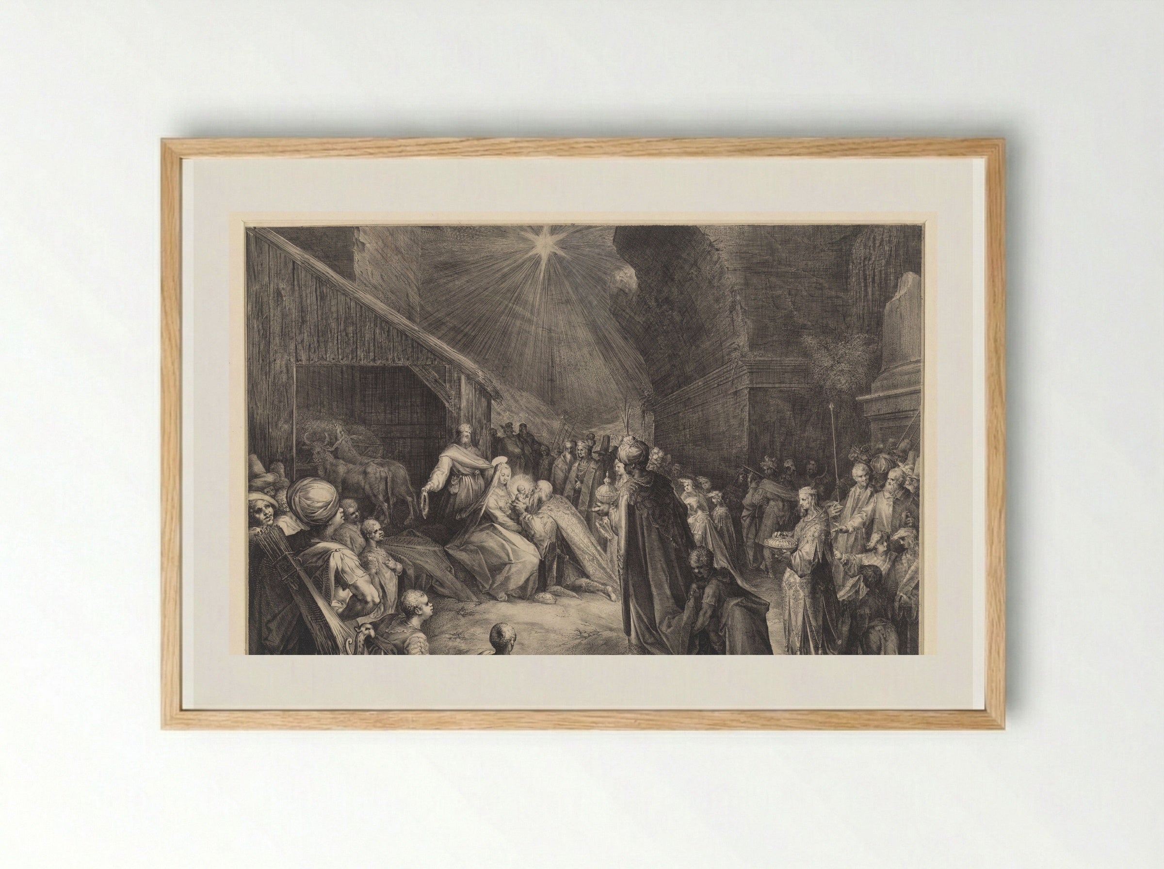 The Adoration of the Kings - Jan Harmensz. Muller - Framed Print Wood