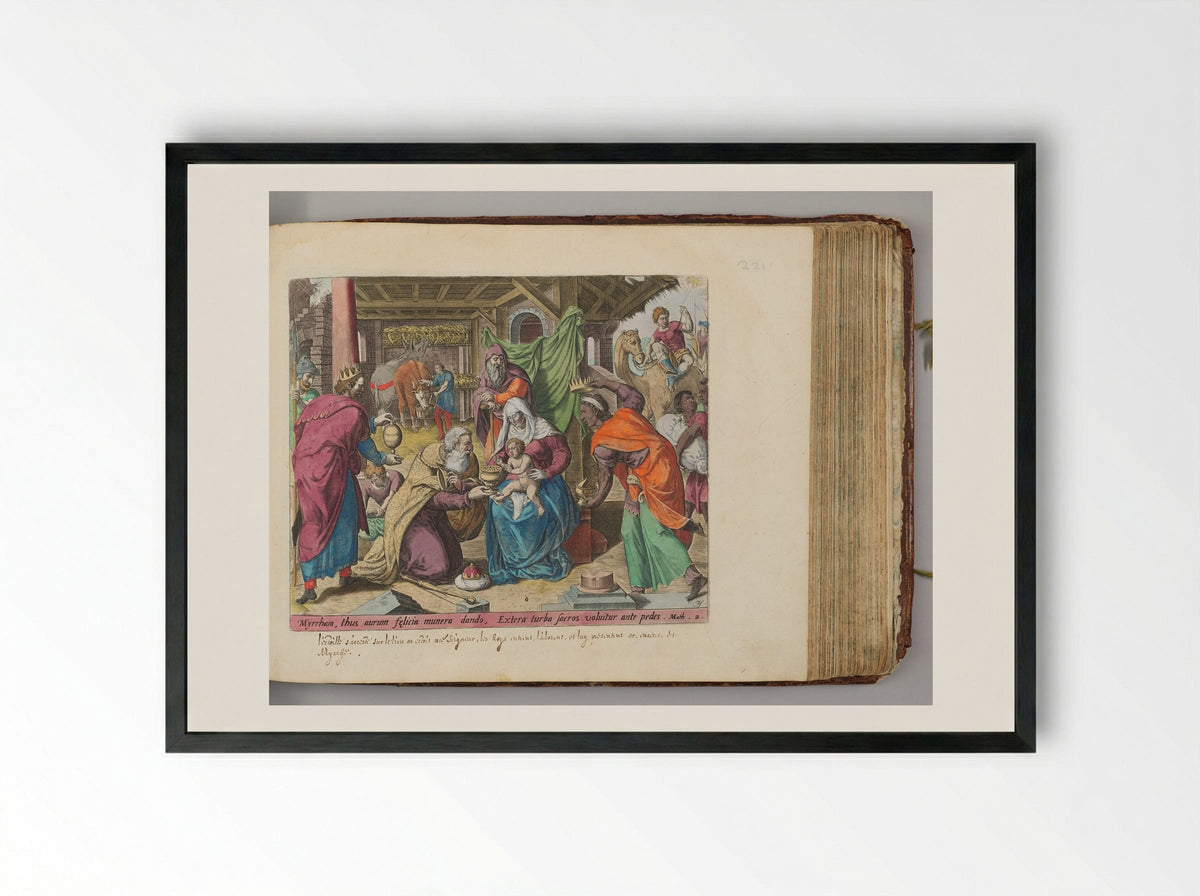 The Adoration of the Magi - Johann Sadeler I - Framed Print Black