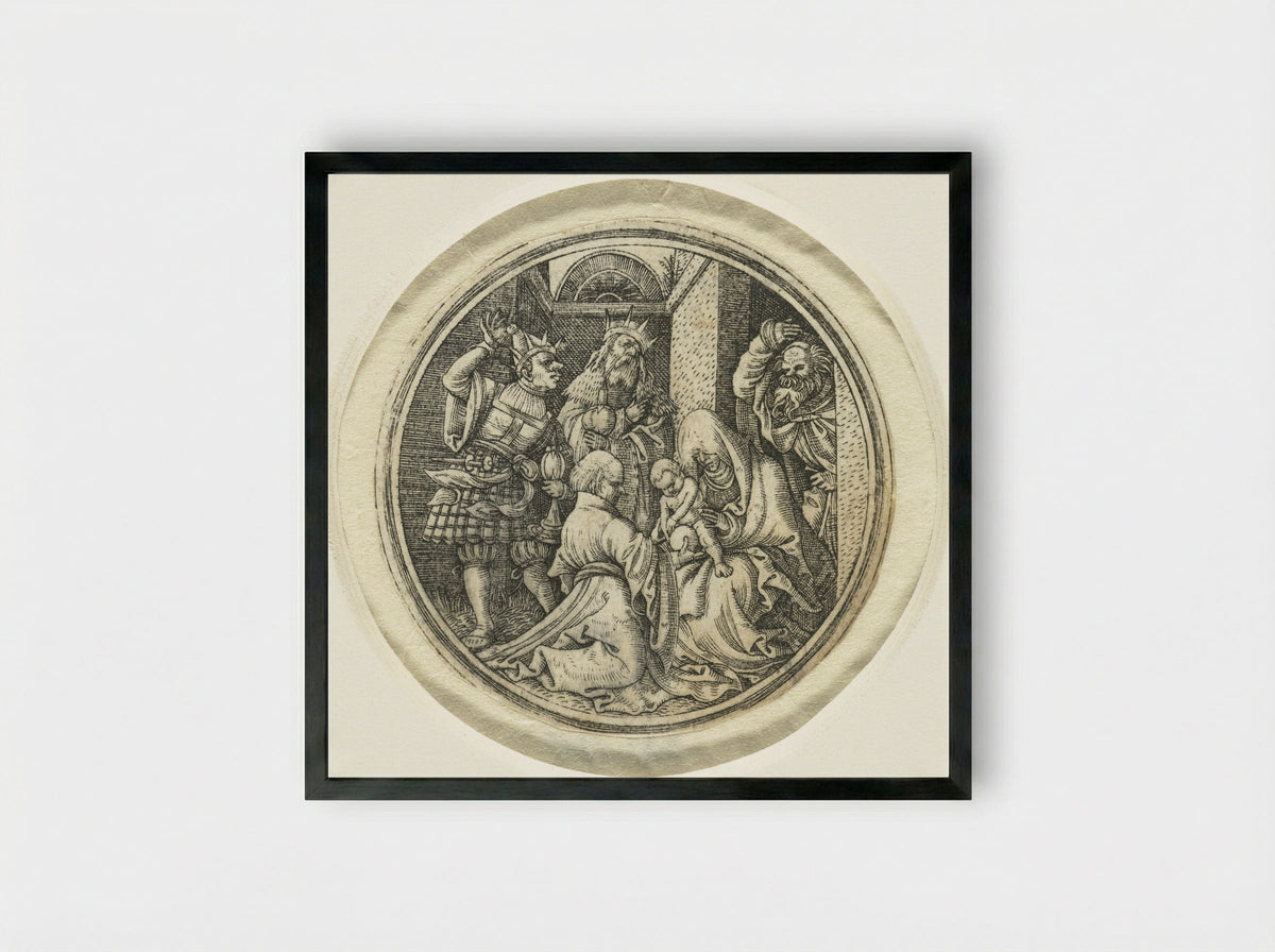 The Adoration of the Magi - Monogrammist HL - Framed Print Black
