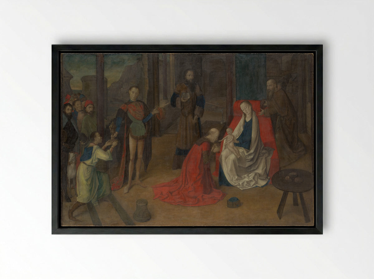 The Adoration of the Magi - Joos van Wassenhove - Framed Print Black