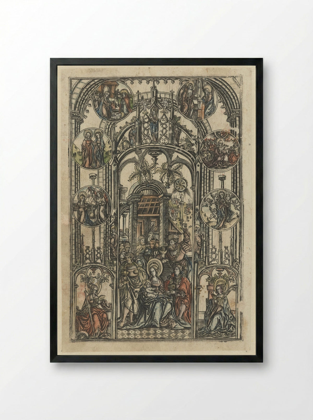 The Adoration of the Magi - Monogrammist S - Framed Print Black