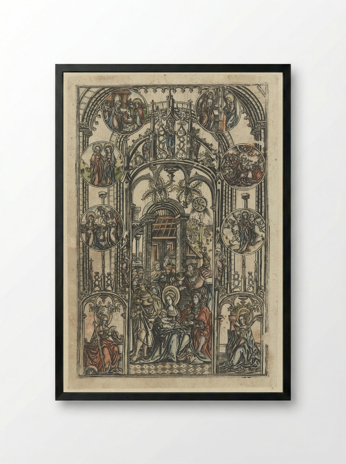 The Adoration of the Magi - Monogrammist S - Framed Print Black