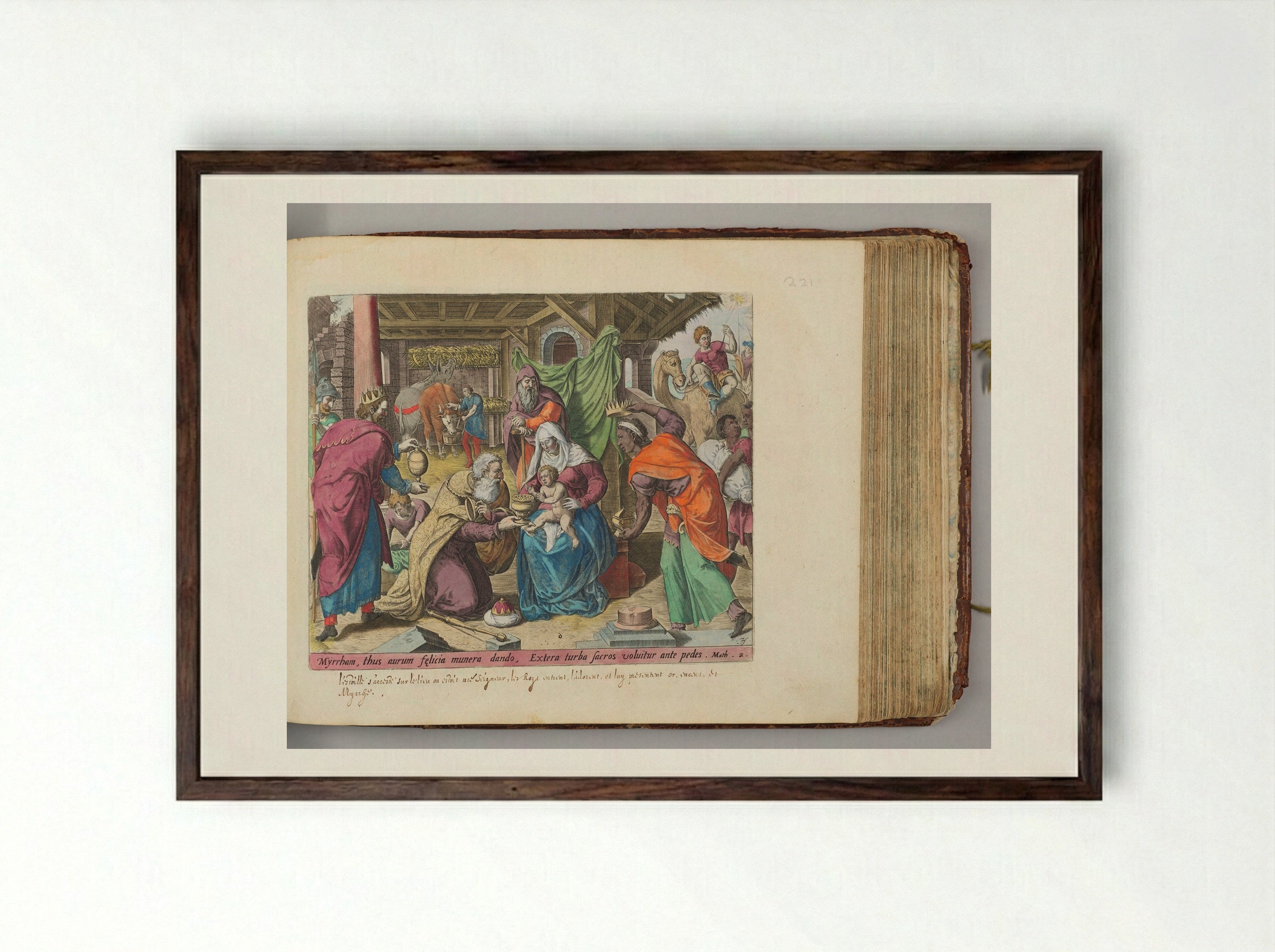 The Adoration of the Magi - Johann Sadeler I - Framed Print Dark Wood