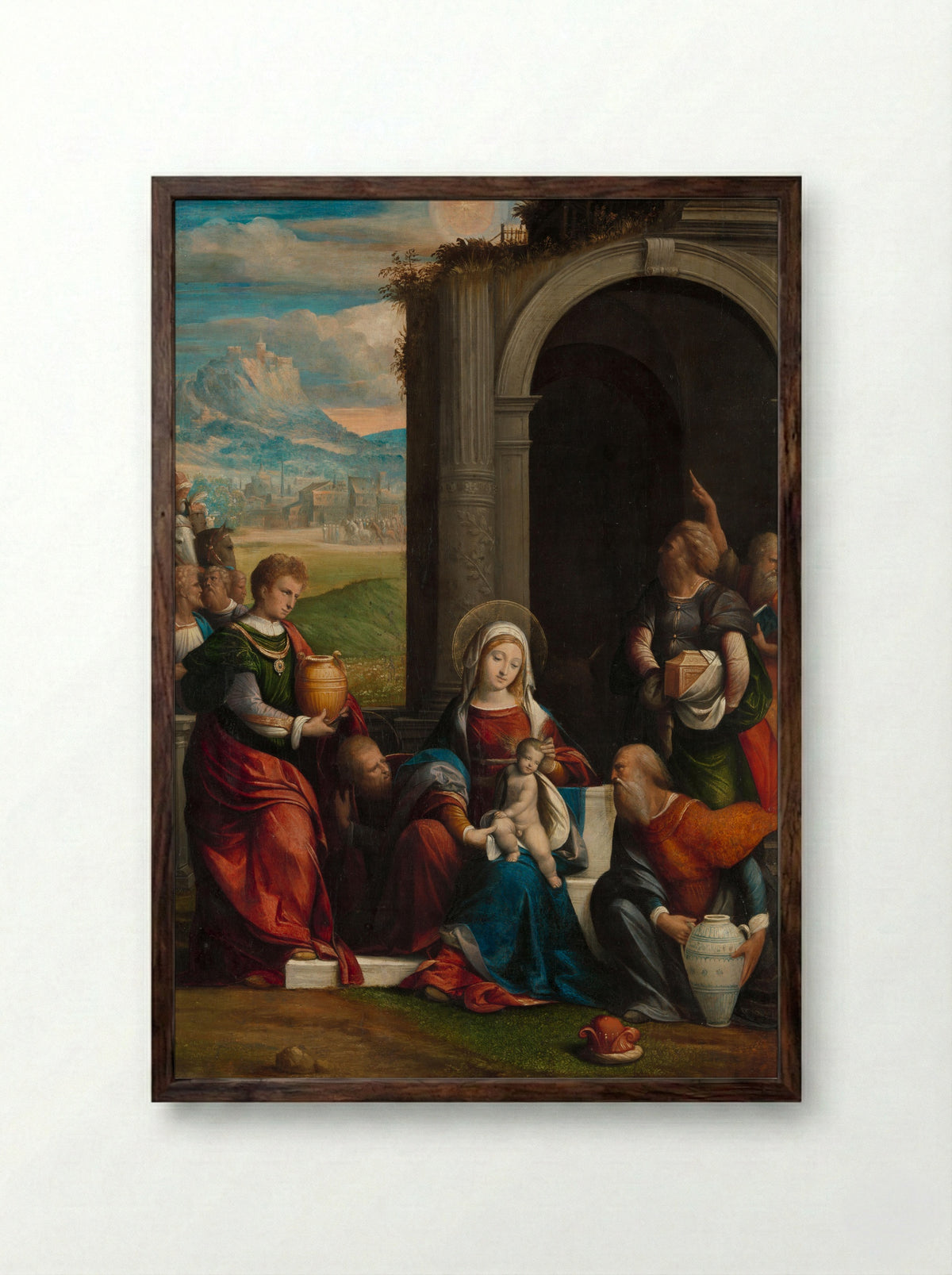 The Adoration of the Magi - Garofalo - Framed Print Dark Wood