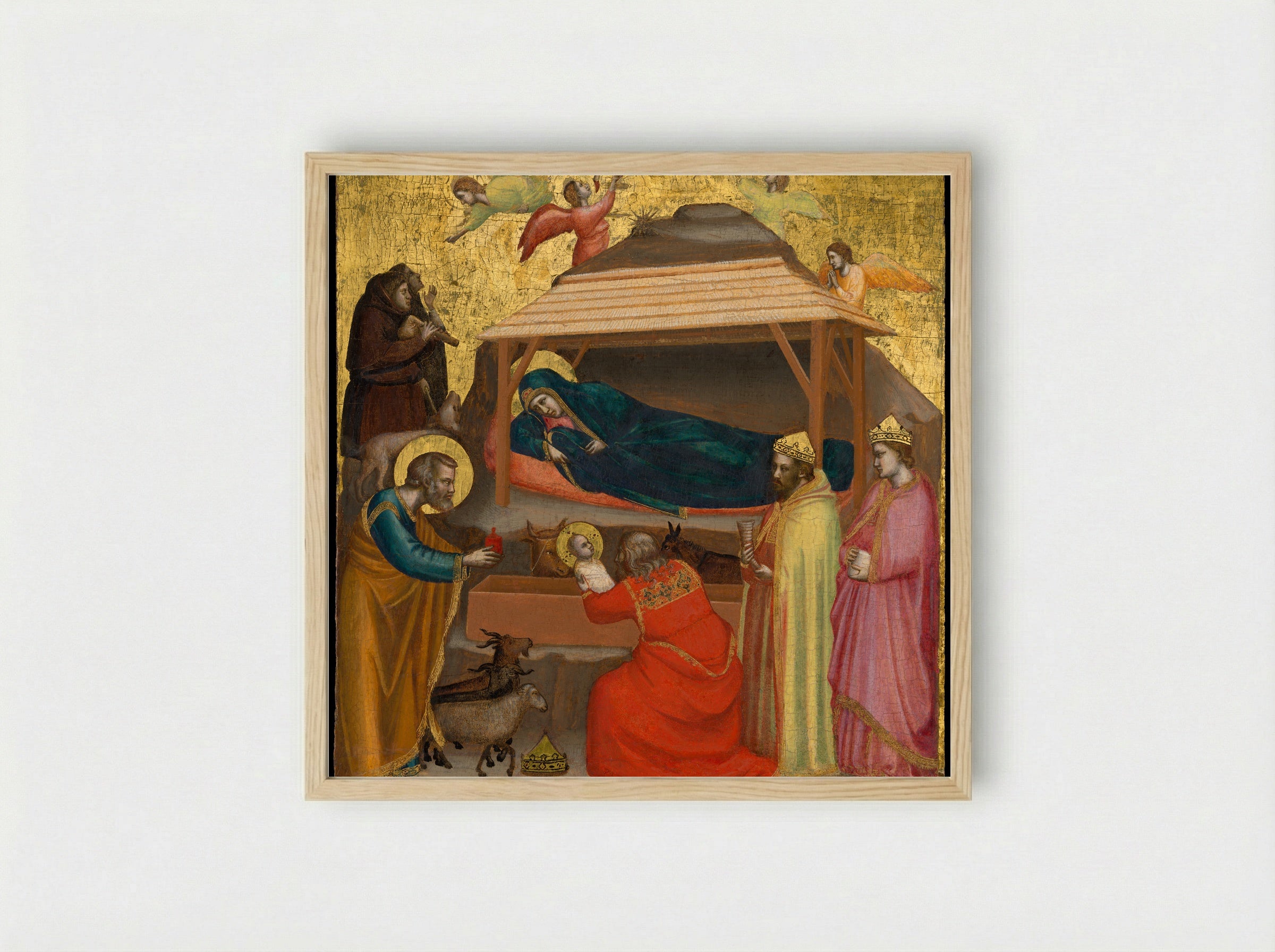 The Adoration of the Magi - Giotto di Bondone - Framed Print Wood